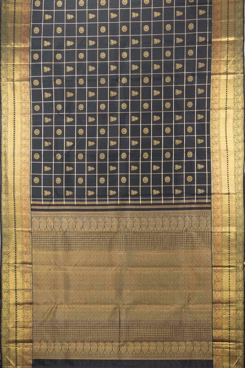 Bottle Green Dual Tone Kanchipuram Silk Saree