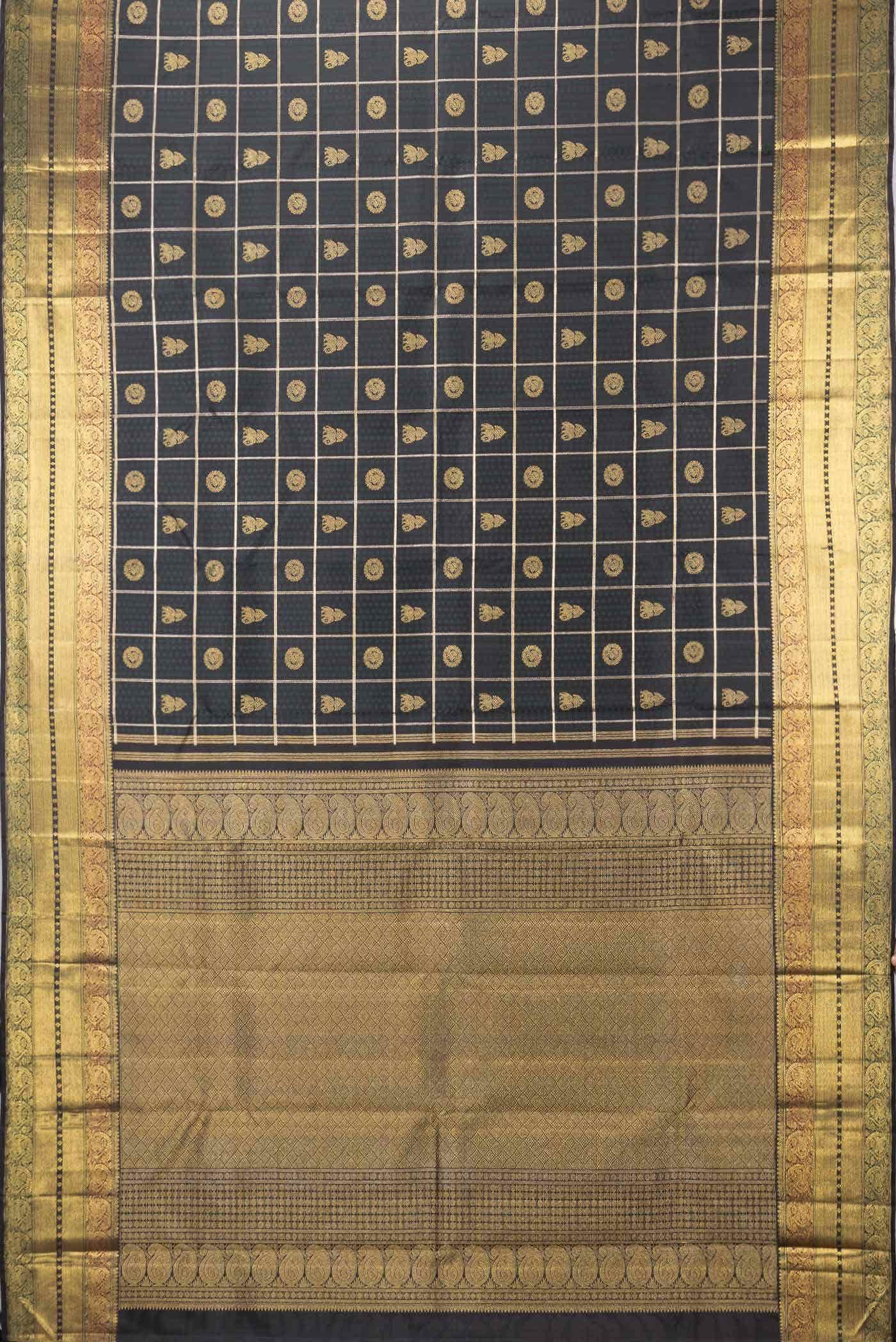 Bottle Green Dual Tone Kanchipuram Silk Saree
