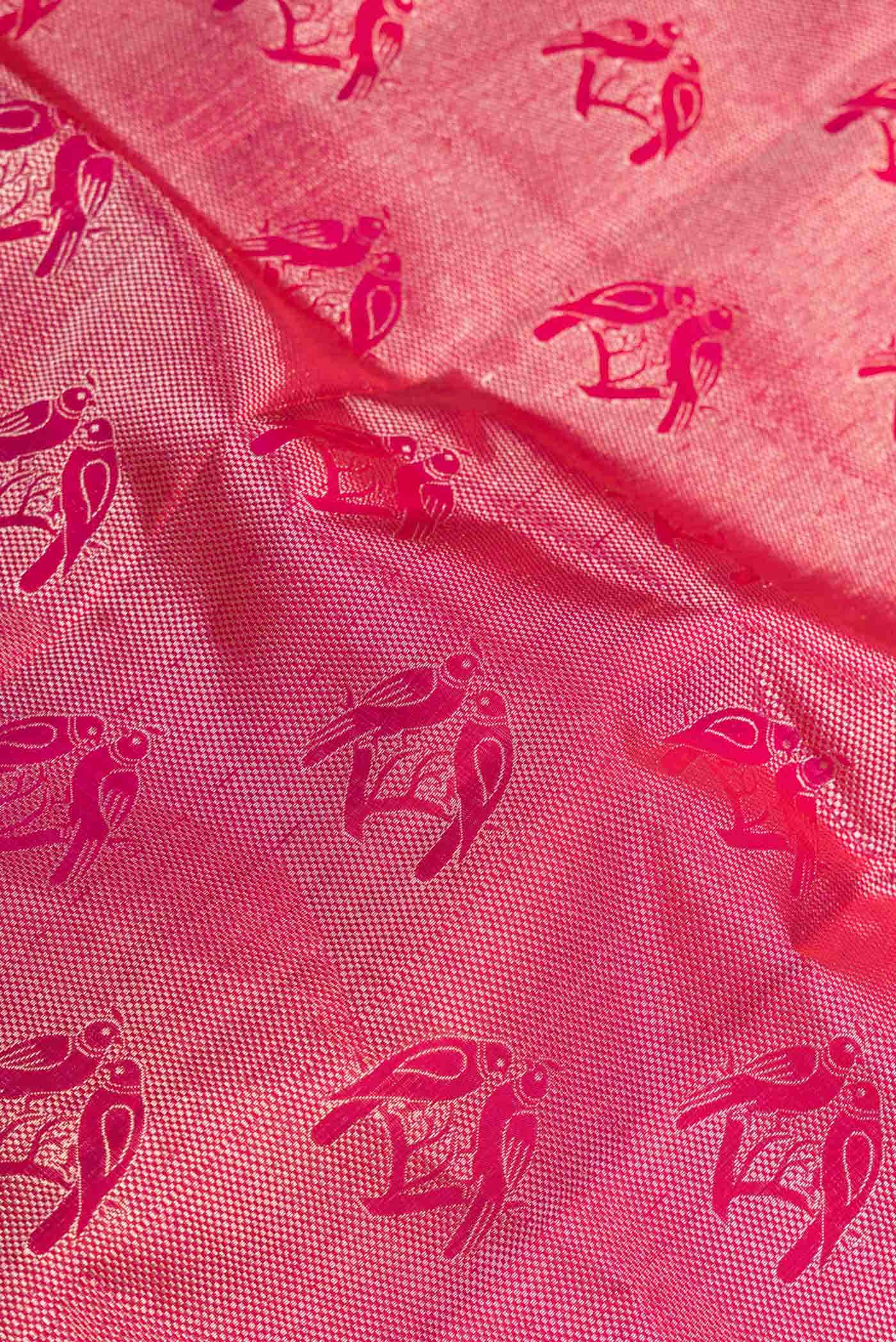 Pink Dual Tone Kanchipuram Silk Saree