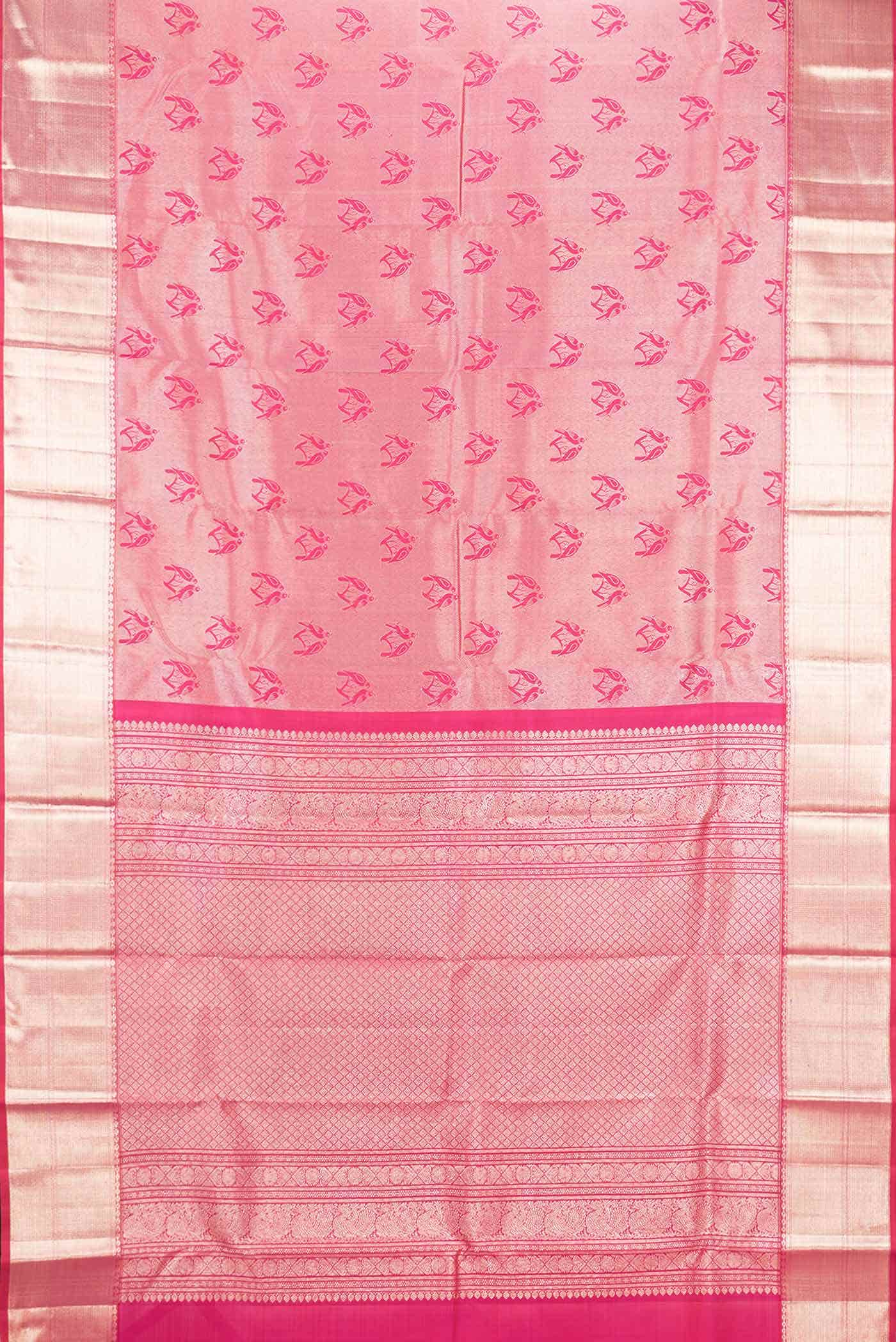 Pink Dual Tone Kanchipuram Silk Saree