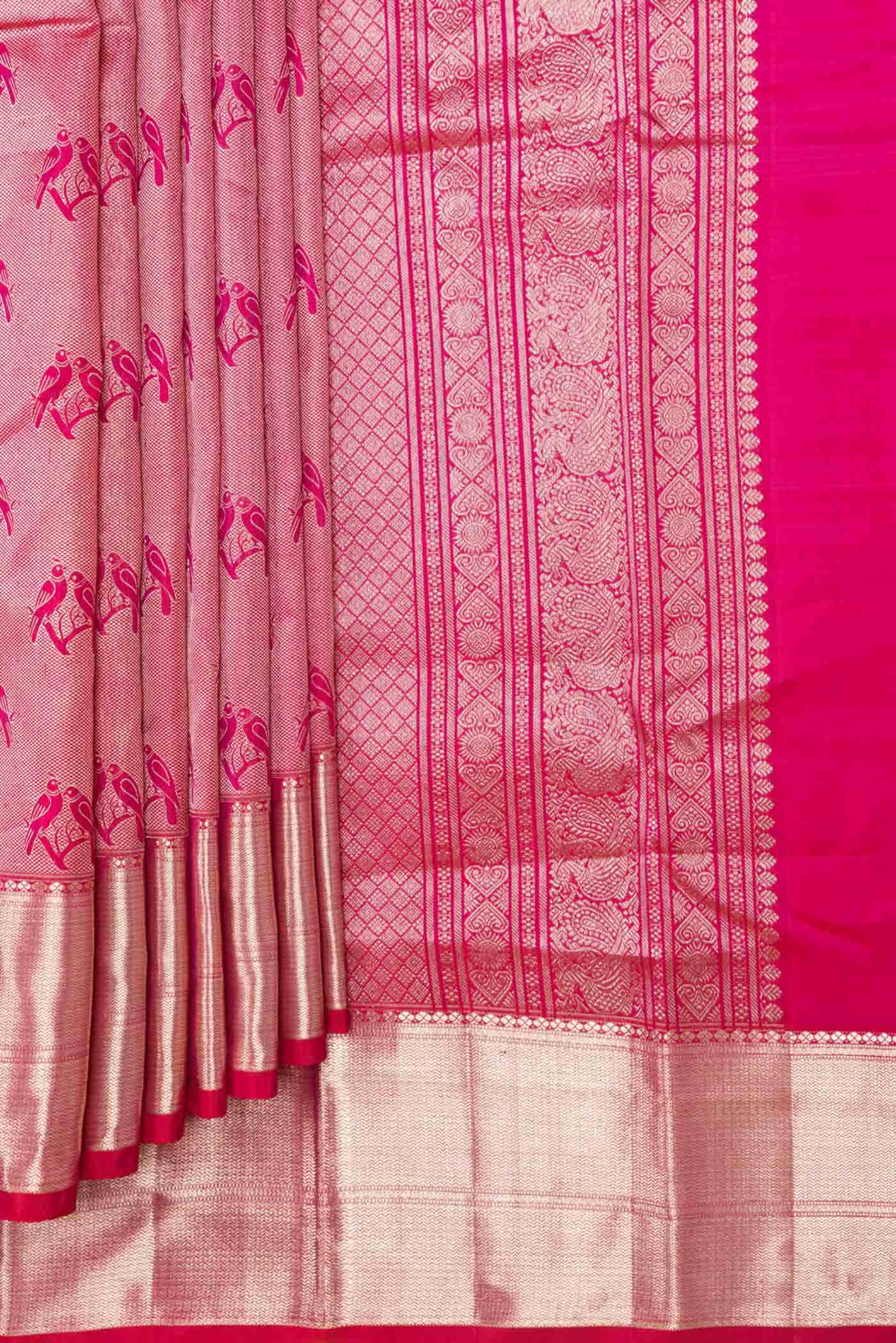 Pink Dual Tone Kanchipuram Silk Saree
