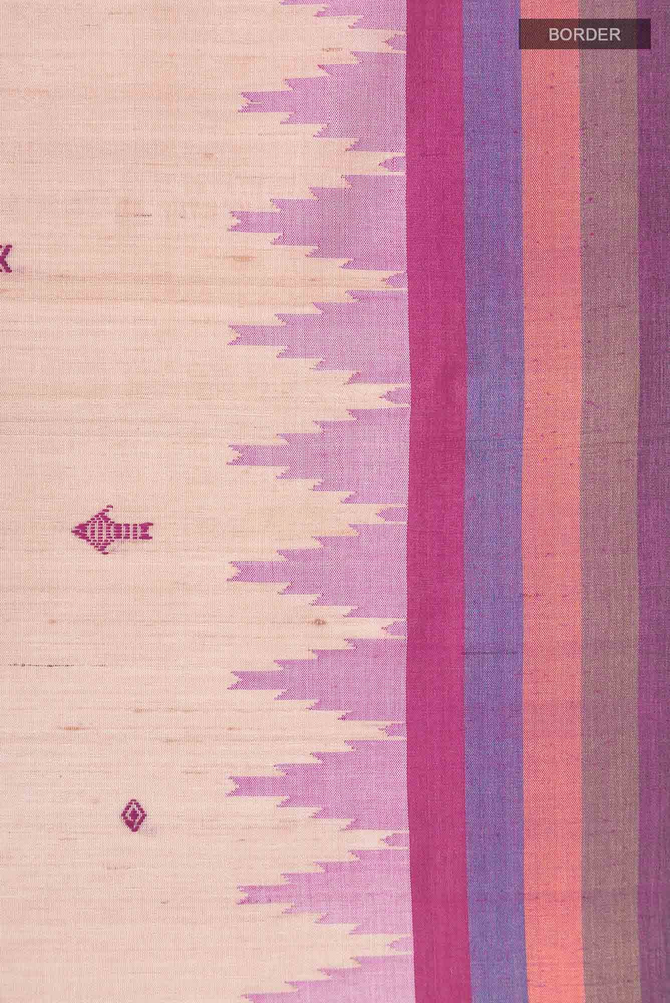 Beige Bhagalpuri Tussar Silk Saree