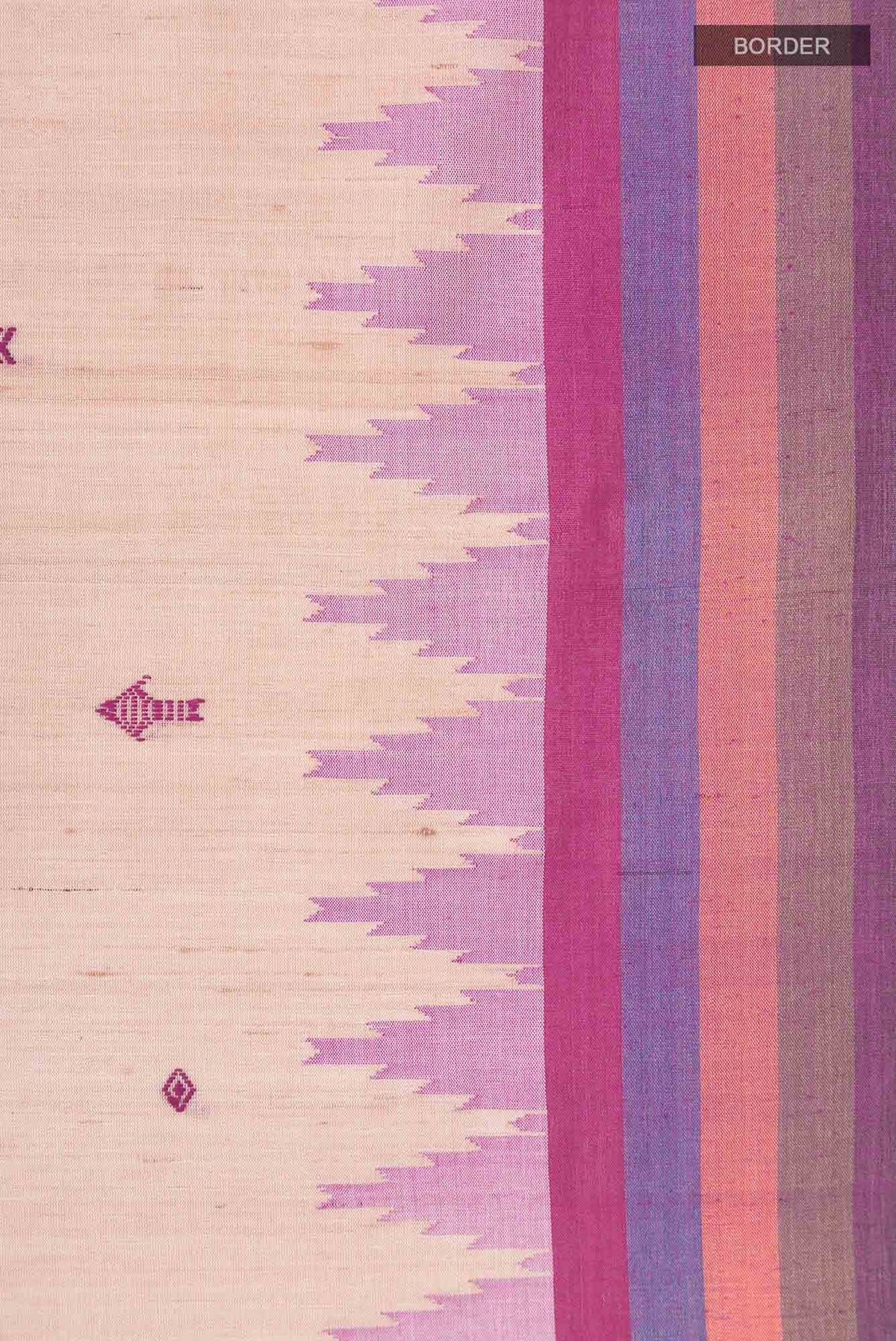 Beige Bhagalpuri Tussar Silk Saree