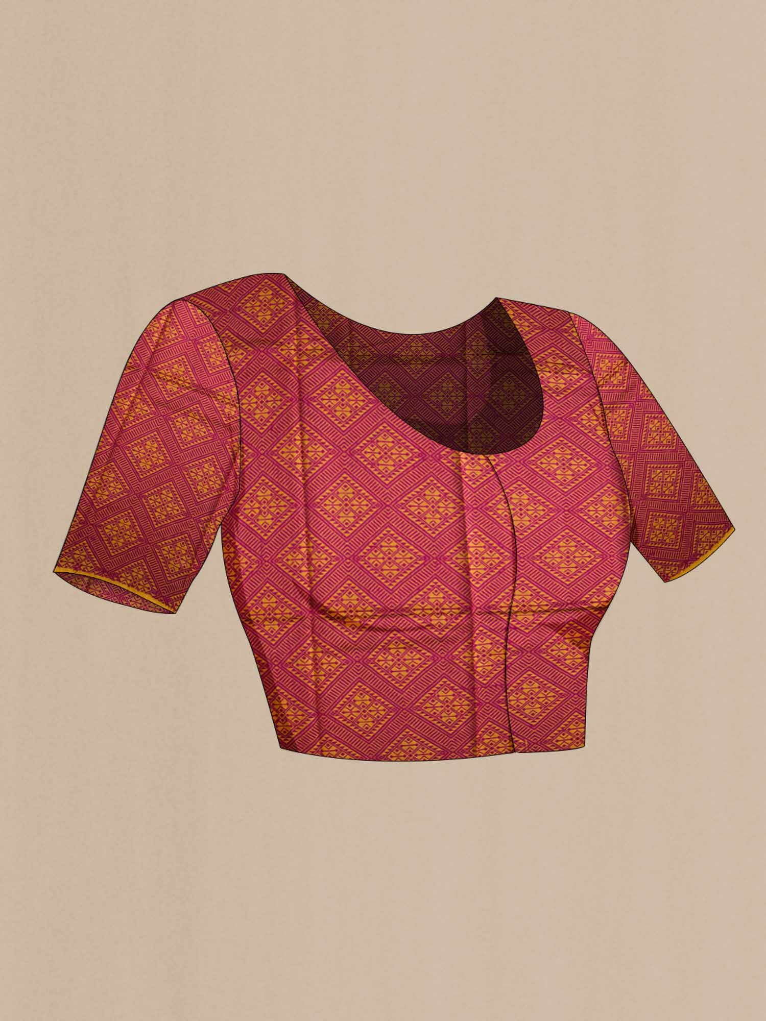 Magenta Bhagalpuri Tussar Silk Saree