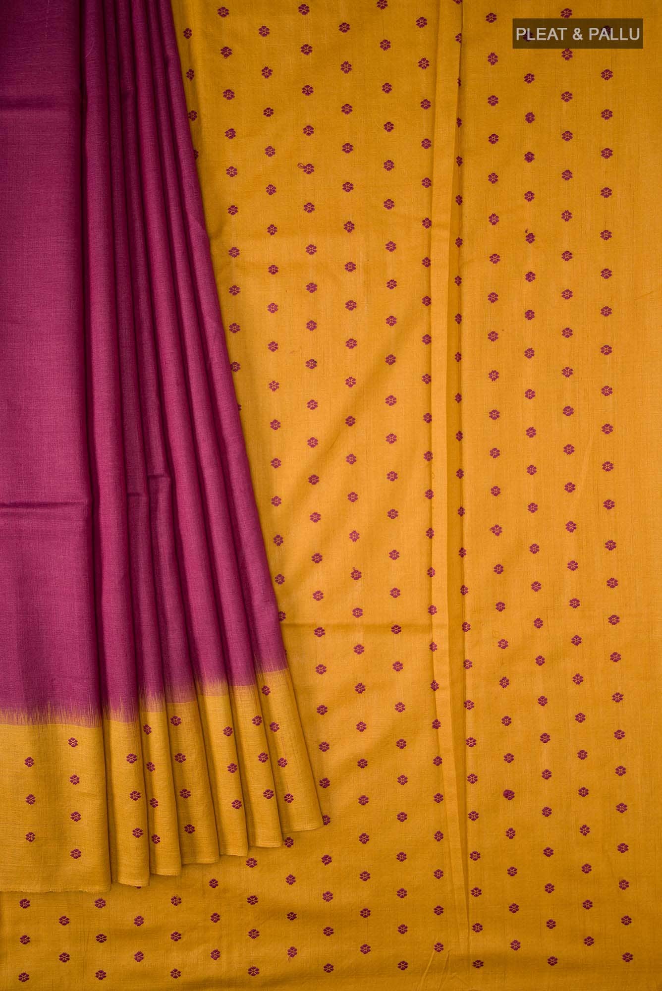 Magenta Bhagalpuri Tussar Silk Saree