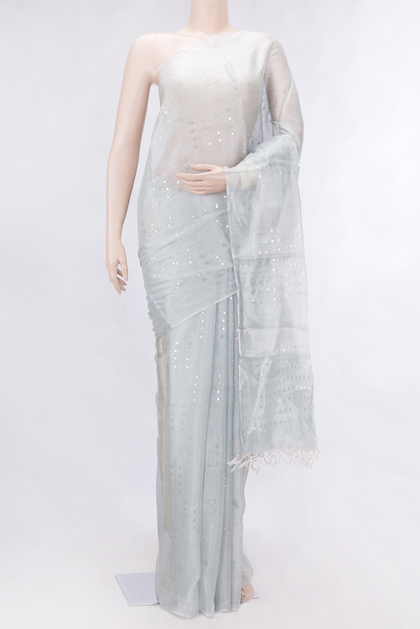 Light Blue Dual Tone Chanderi Silk Saree