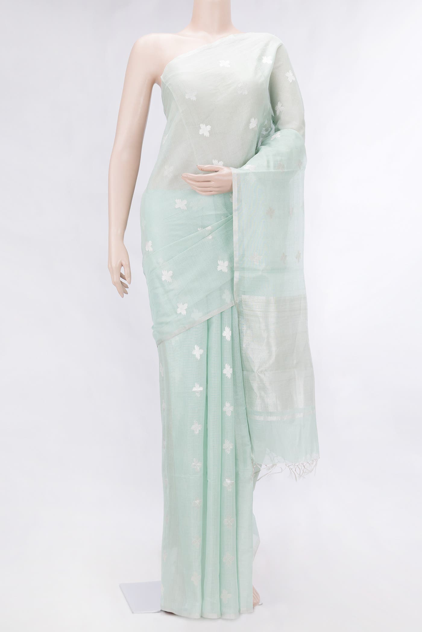 Light Green Dual Tone Chanderi Silk Saree