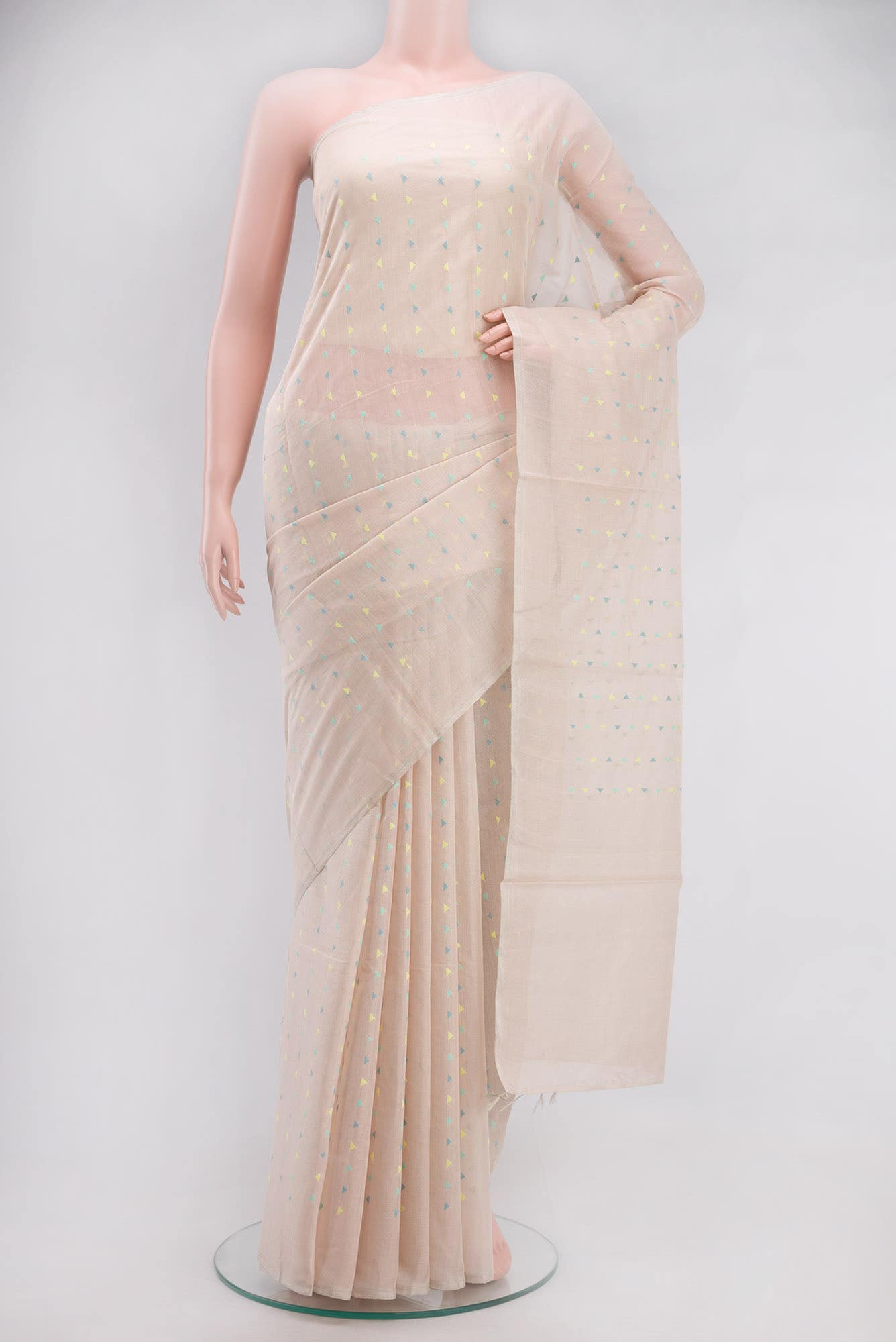 Beige Tissue Silk Saree