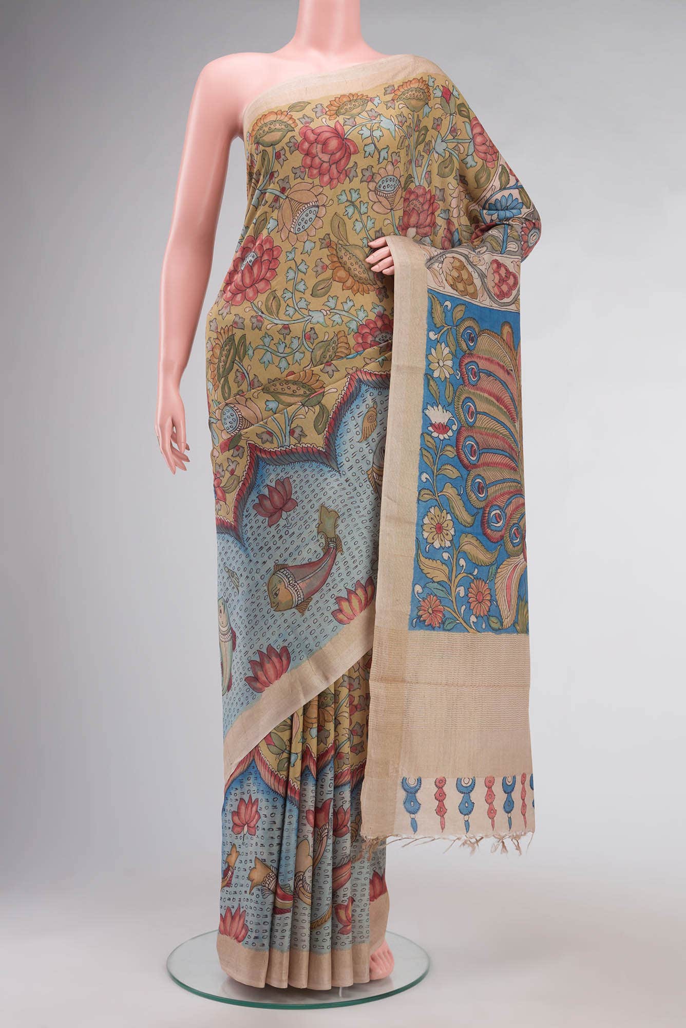 Multi Bhagalpuri Tussar Silk Saree