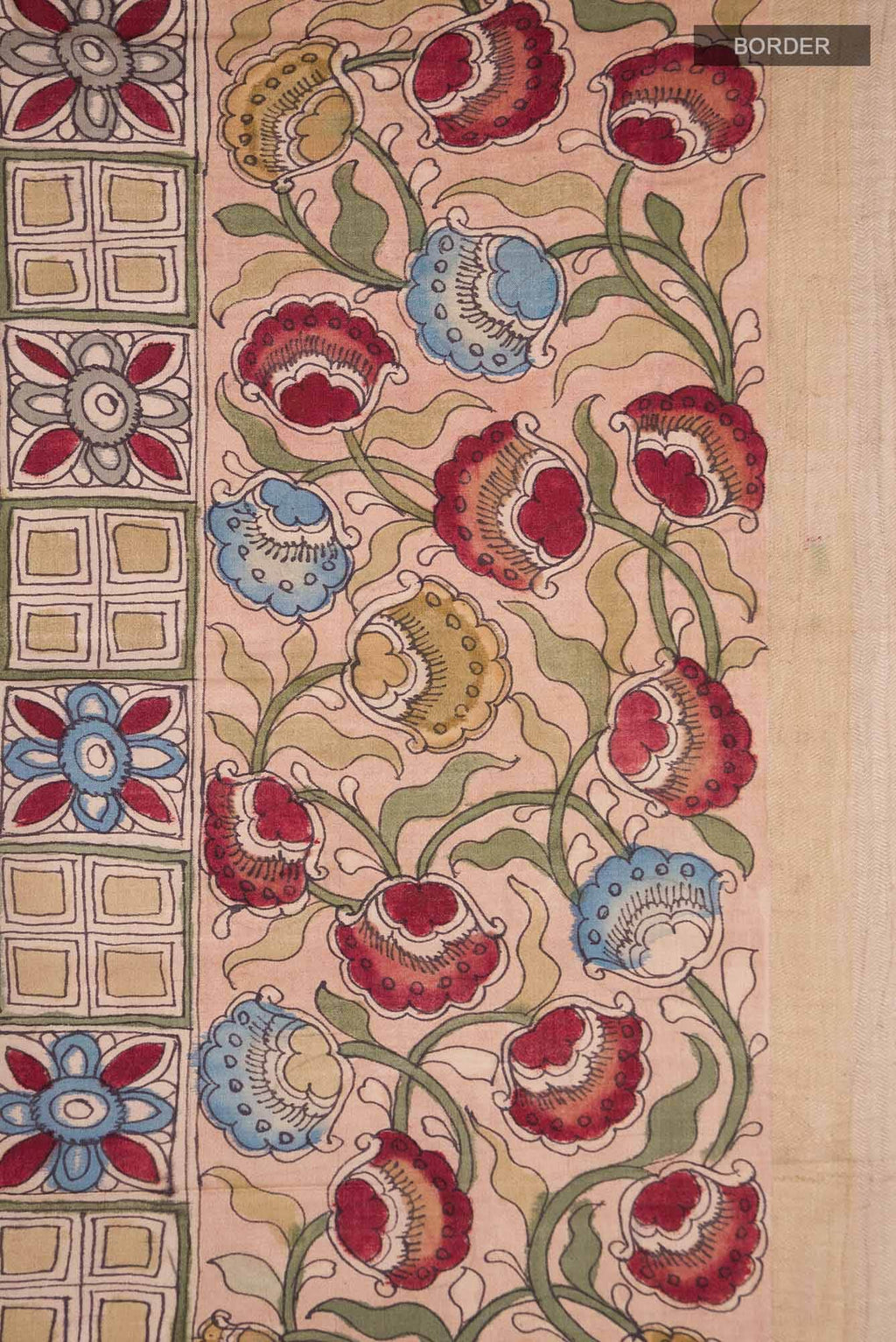 Beige Bhagalpuri Tussar Silk Saree