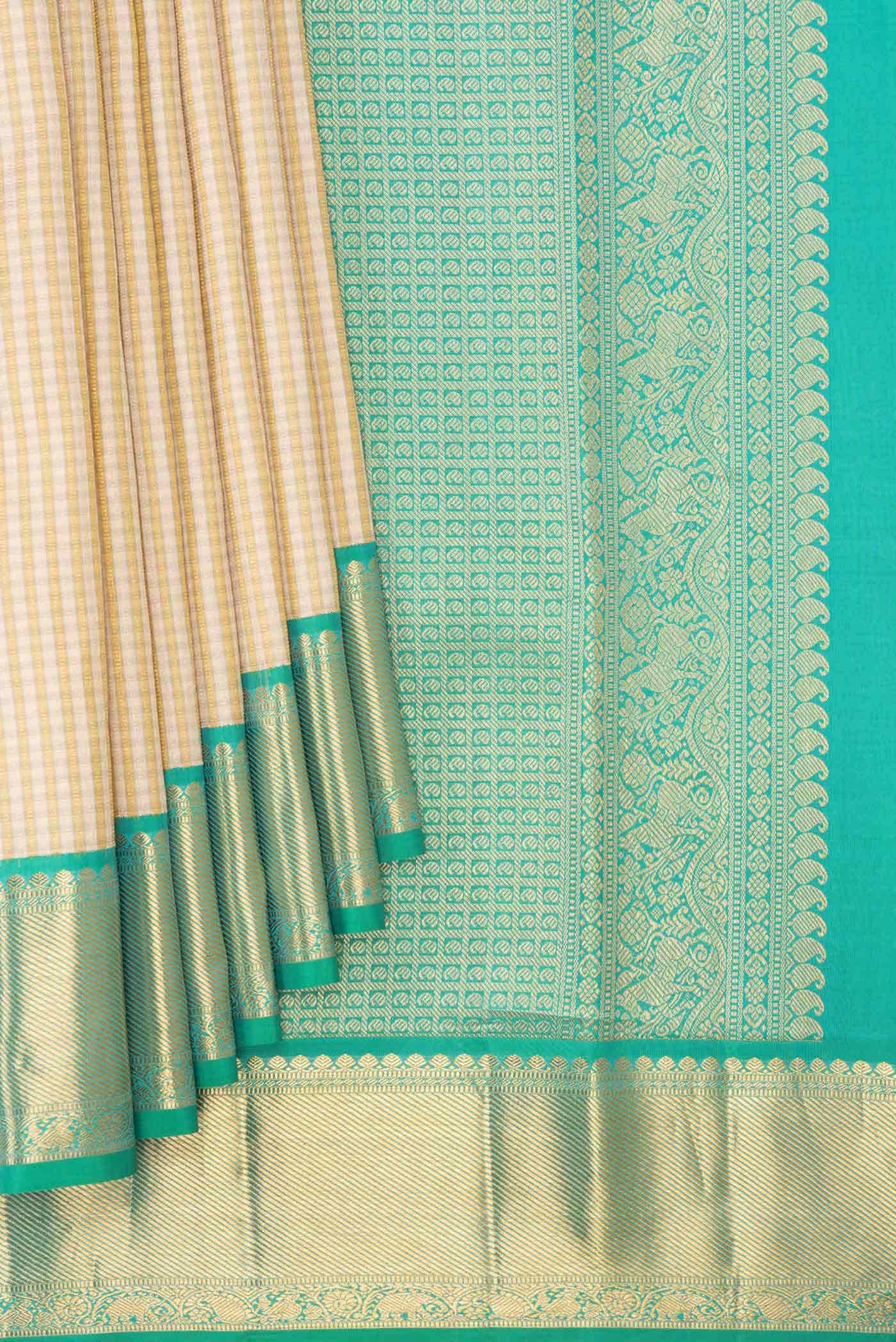 Sandal Dual Tone Kanchipuram Silk Saree