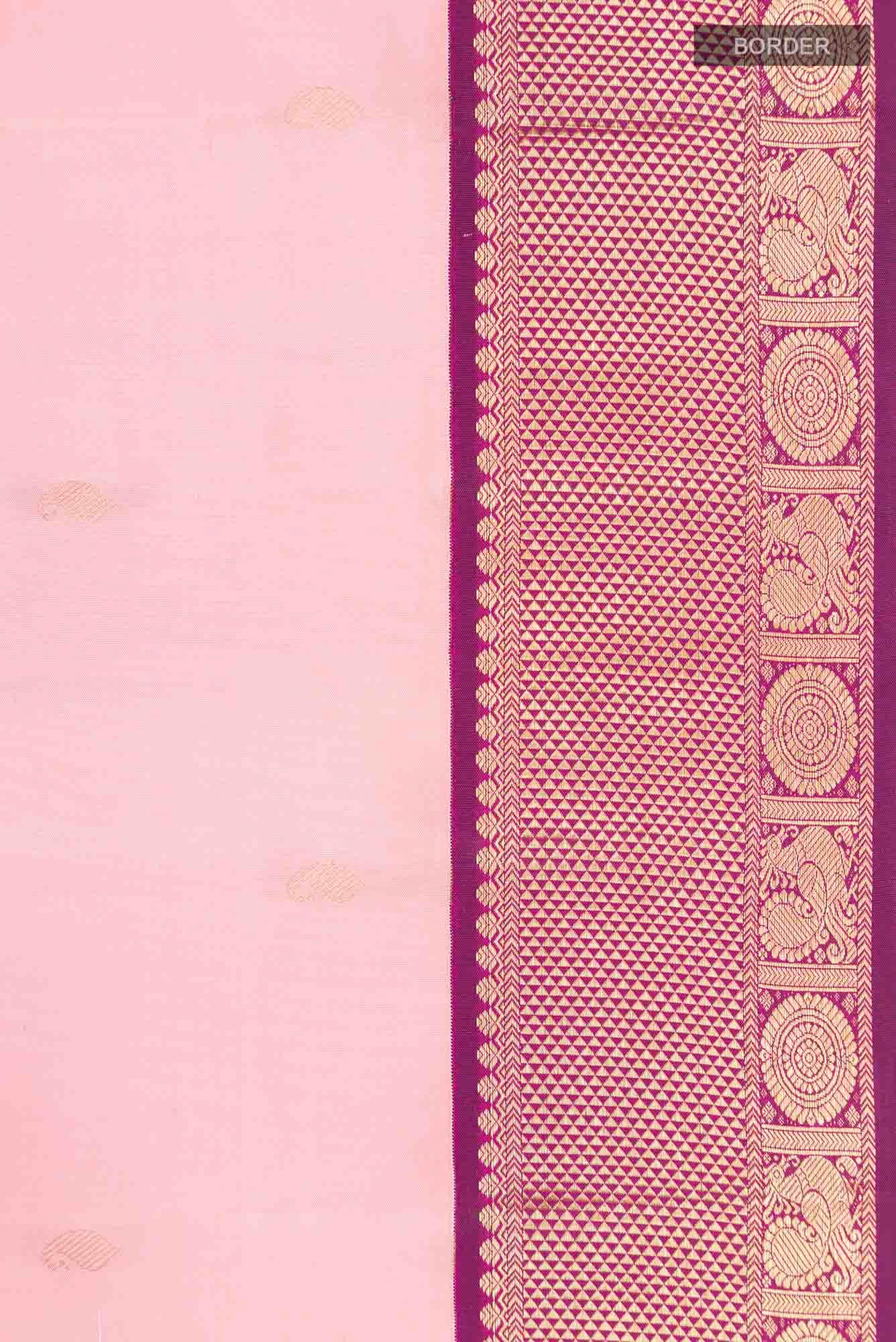 Peach Kanchipuram Silk Saree