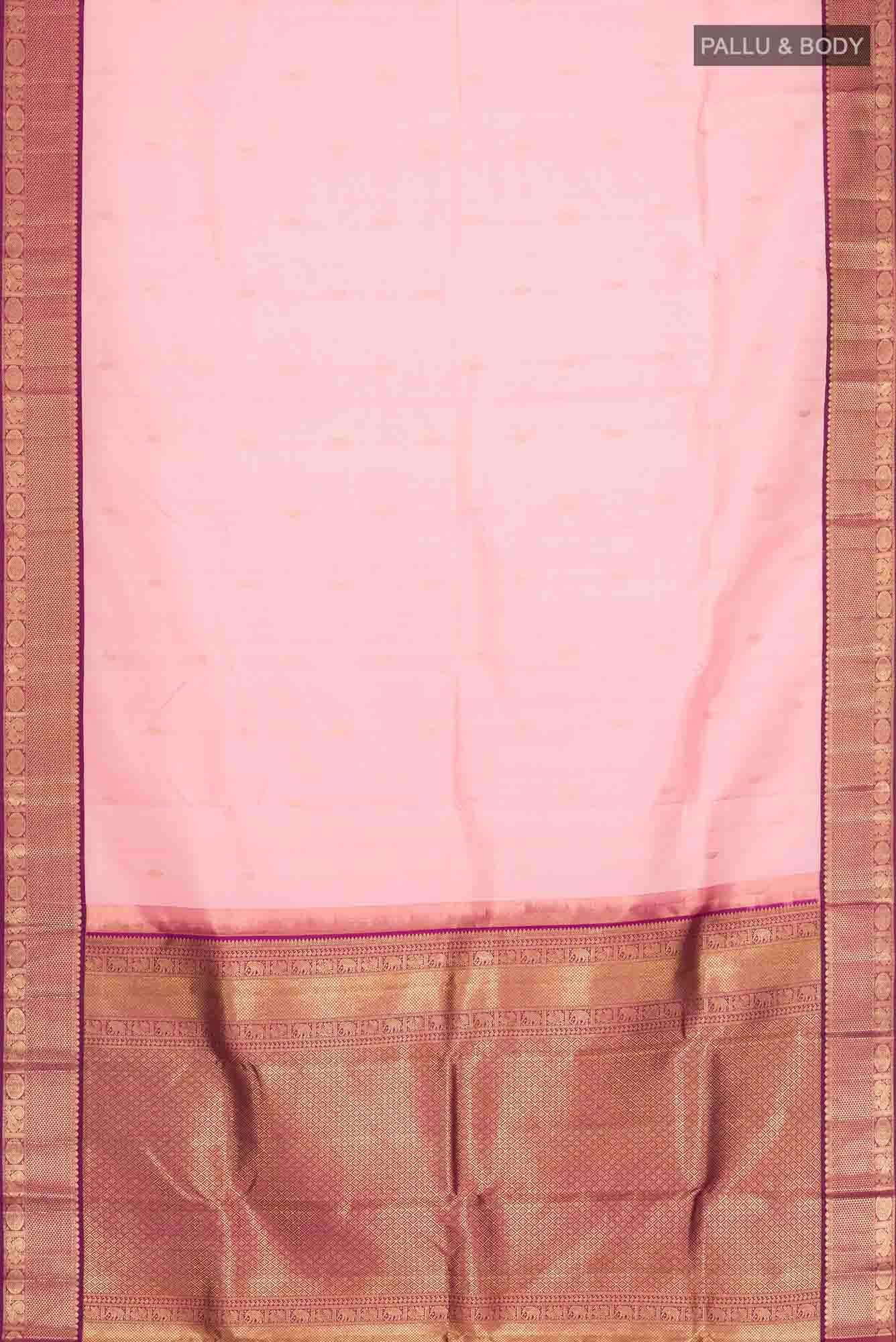 Peach Kanchipuram Silk Saree