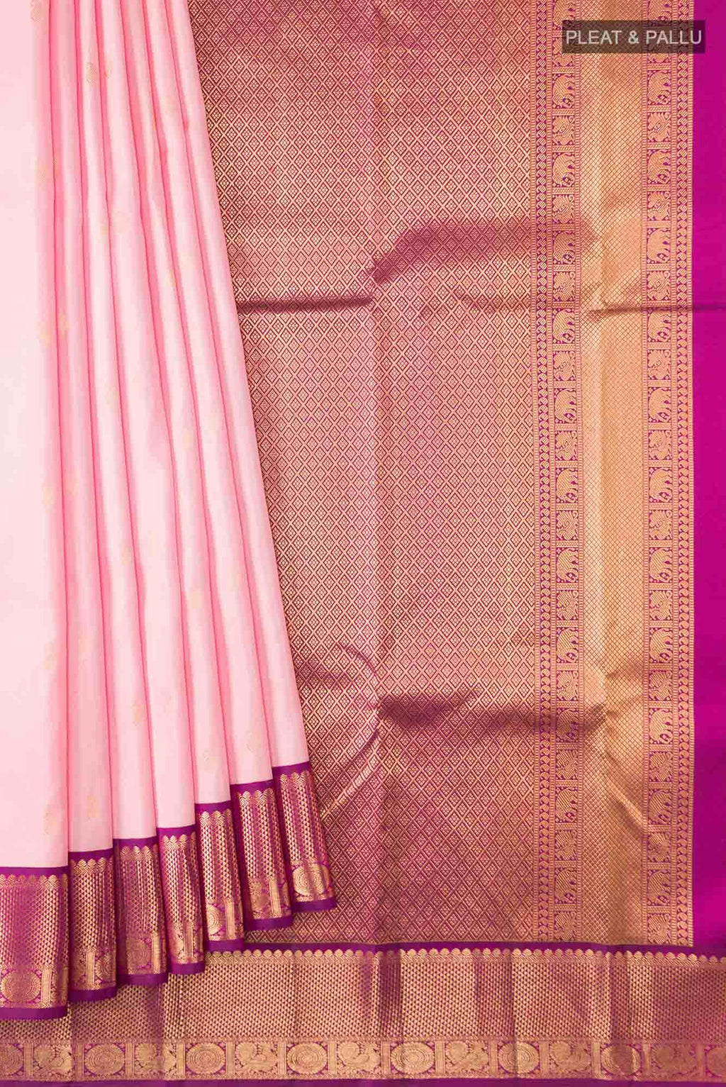 Peach Kanchipuram Silk Saree