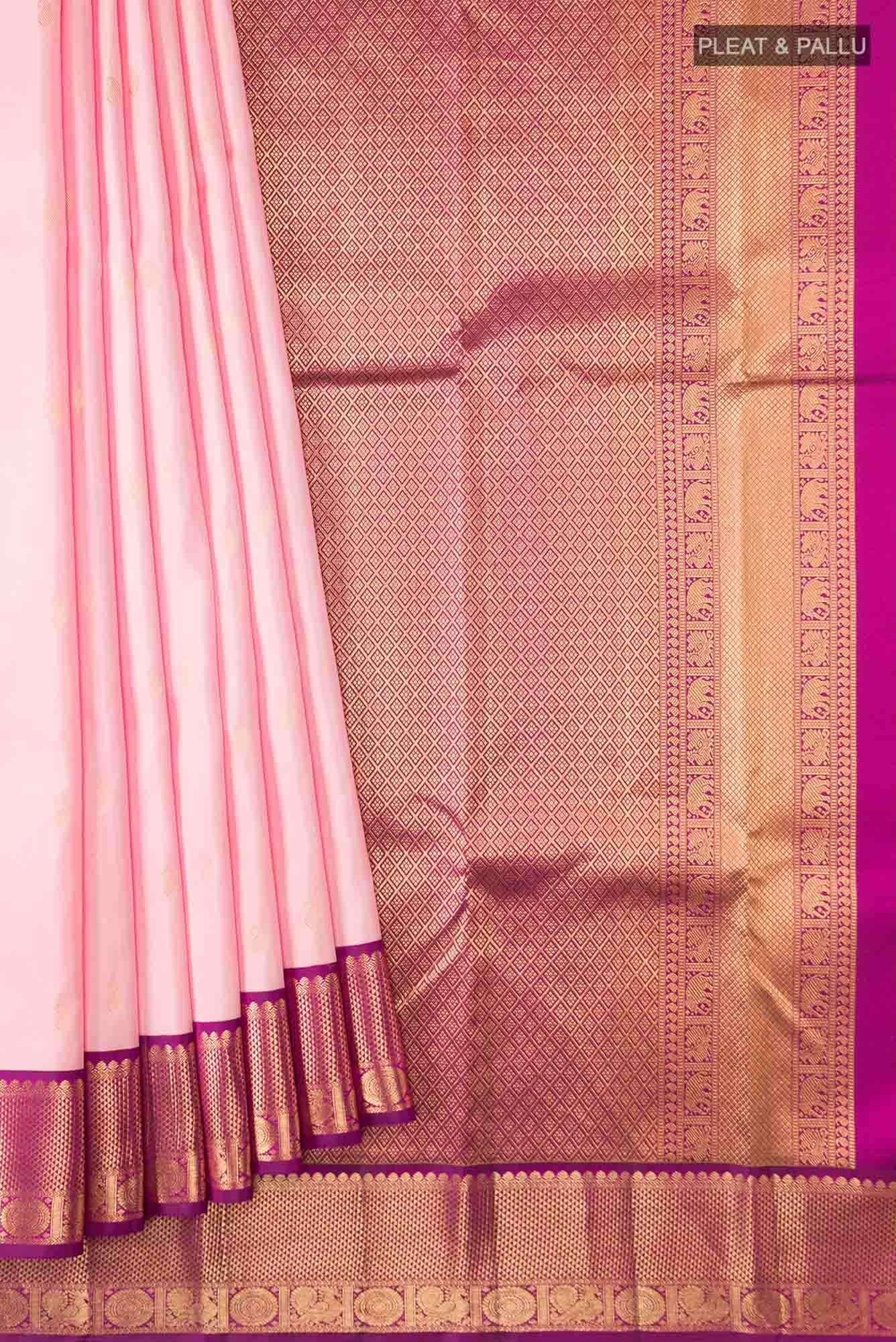 Peach Kanchipuram Silk Saree
