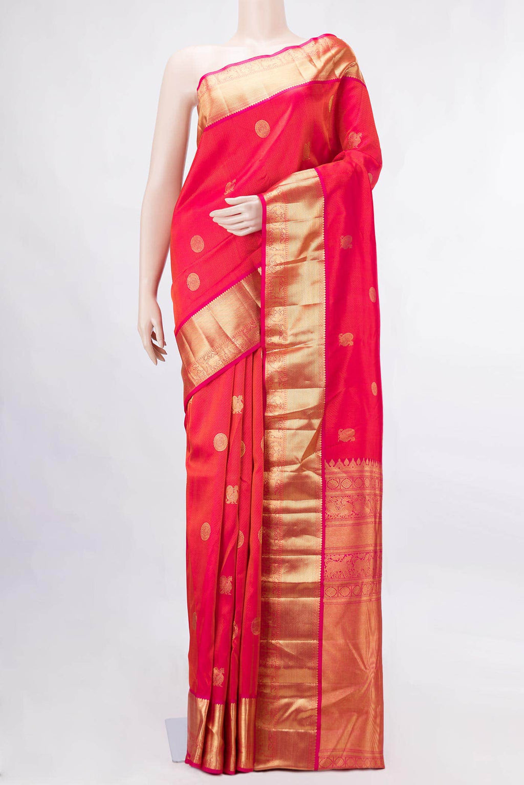 Pink Dual Tone Kanchipuram Silk Saree