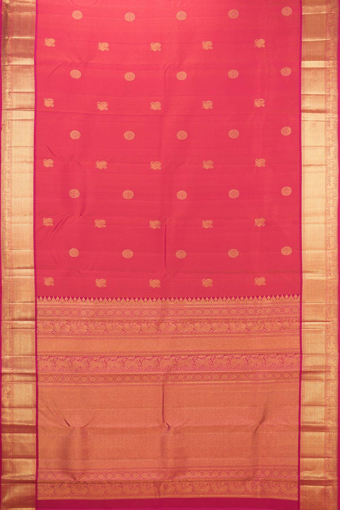 Pink Dual Tone Kanchipuram Silk Saree