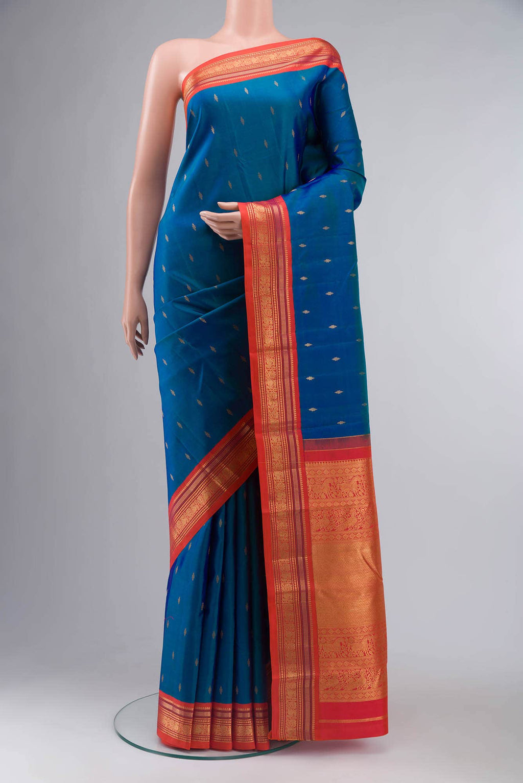 Blue Kanchipuram Silk Saree