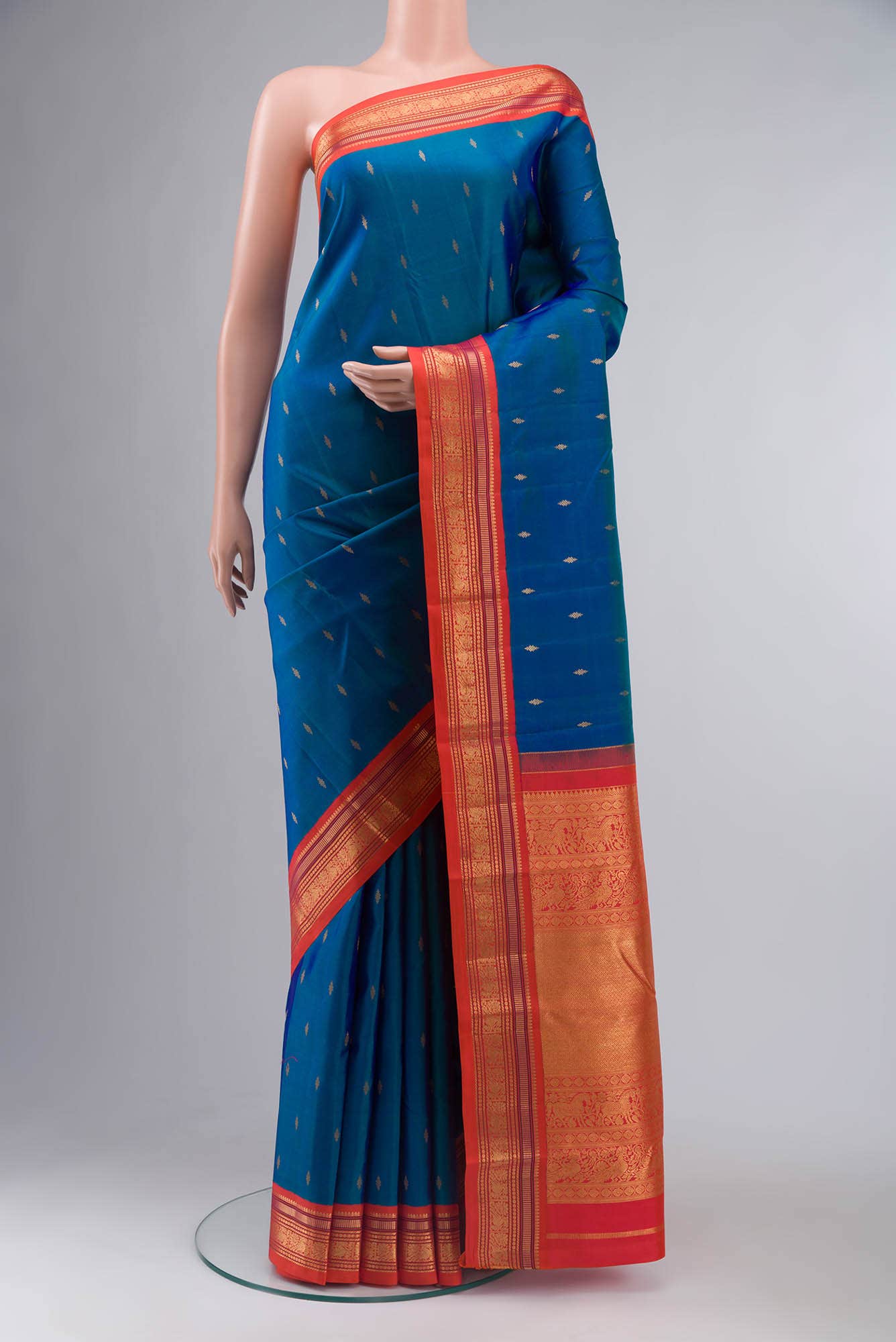 Blue Kanchipuram Silk Saree