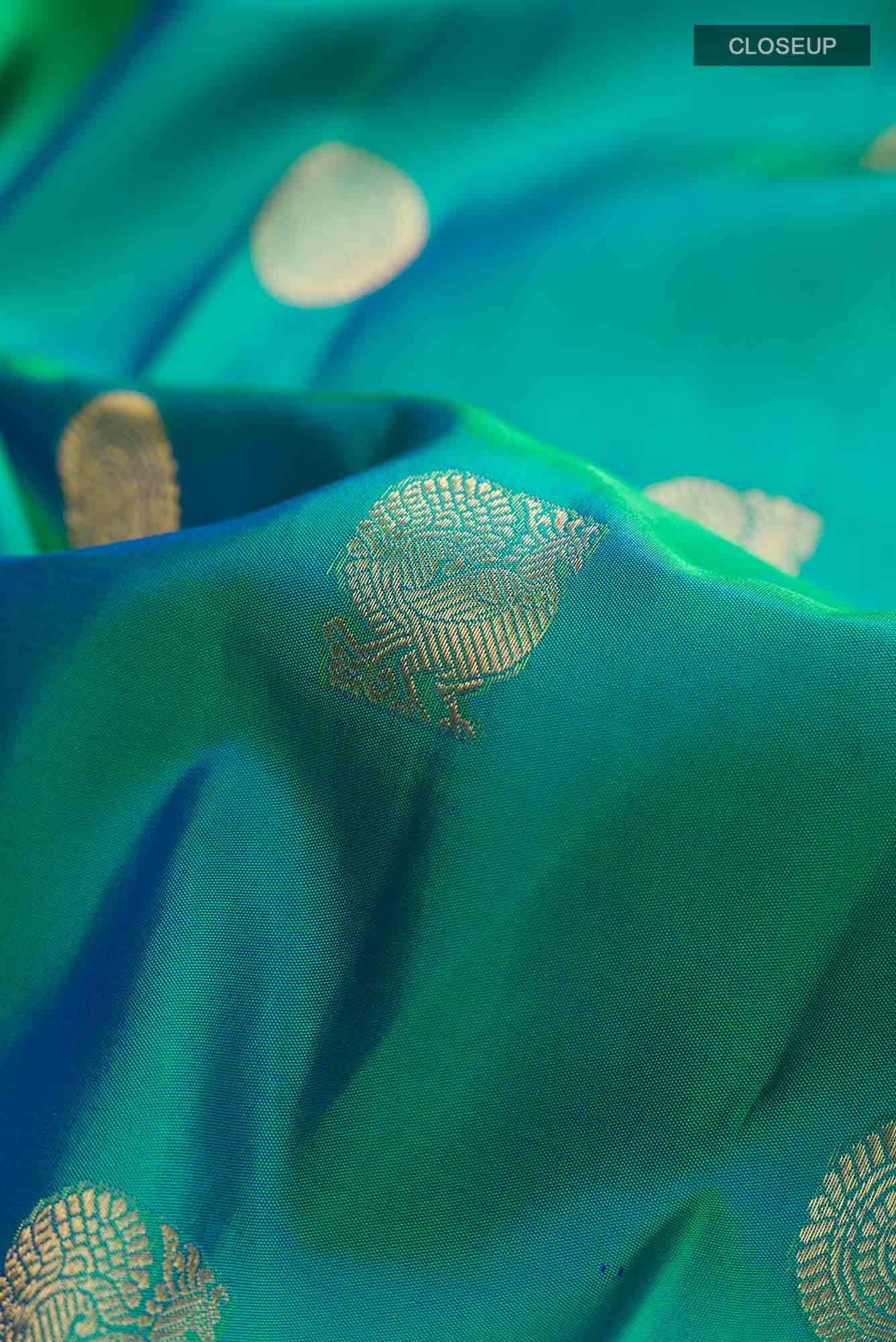 Blue Dual Tone Kanchipuram Silk Saree