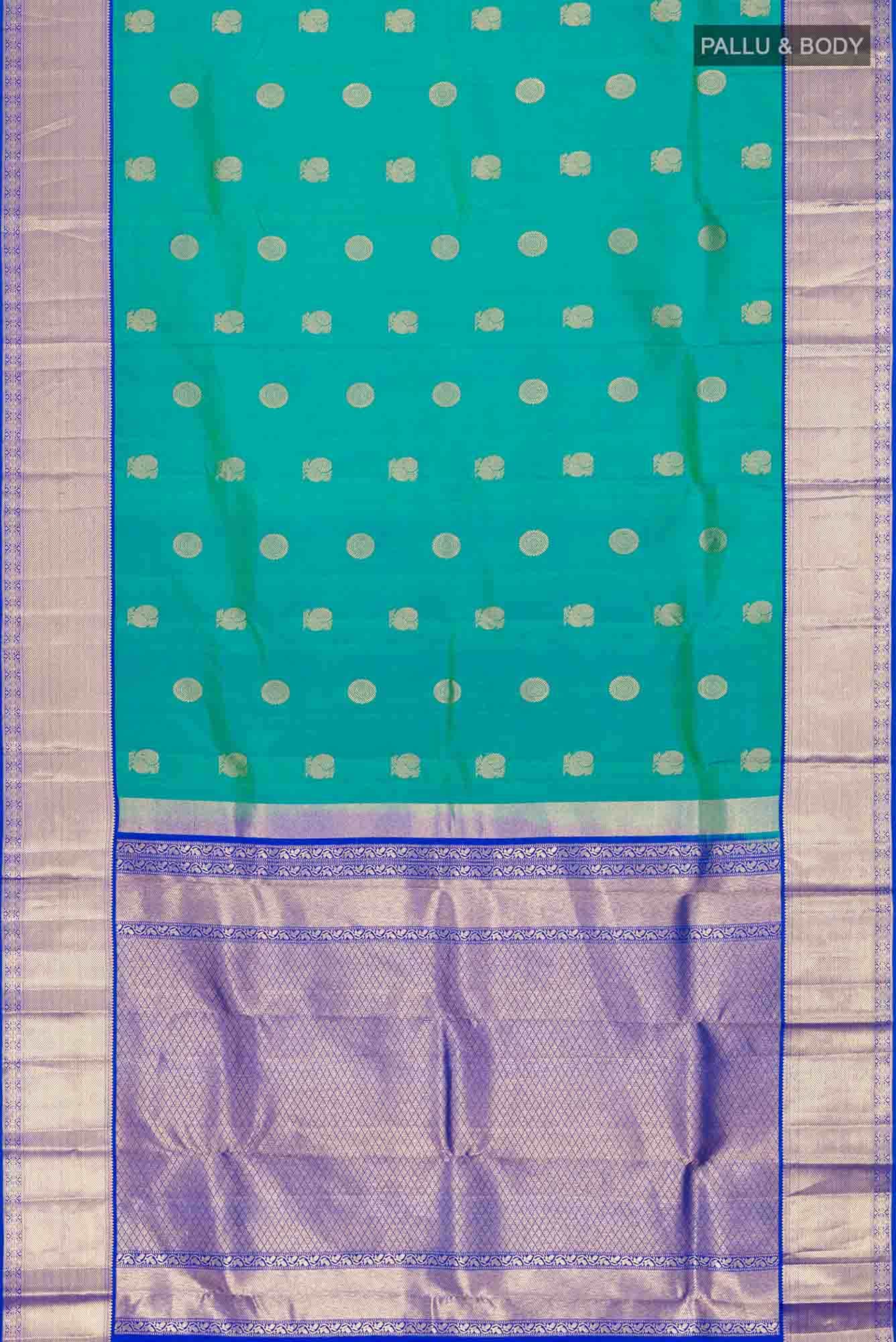 Blue Dual Tone Kanchipuram Silk Saree