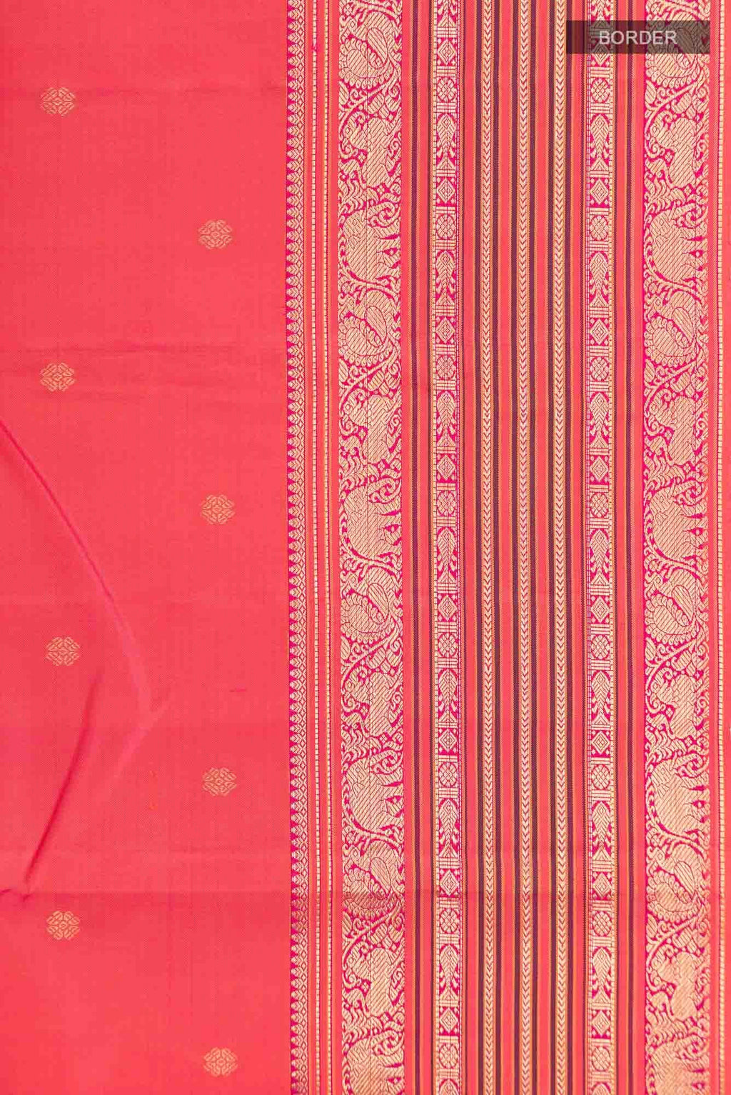 Orange Dual Tone Kanchipuram Silk Saree