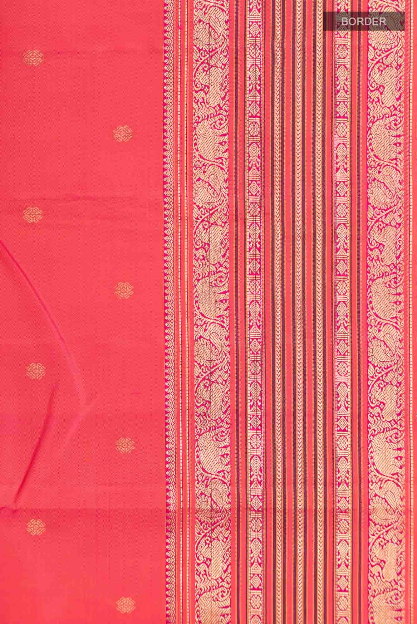 Orange Dual Tone Kanchipuram Silk Saree