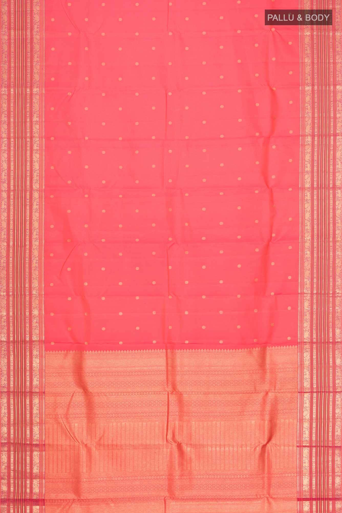 Orange Dual Tone Kanchipuram Silk Saree