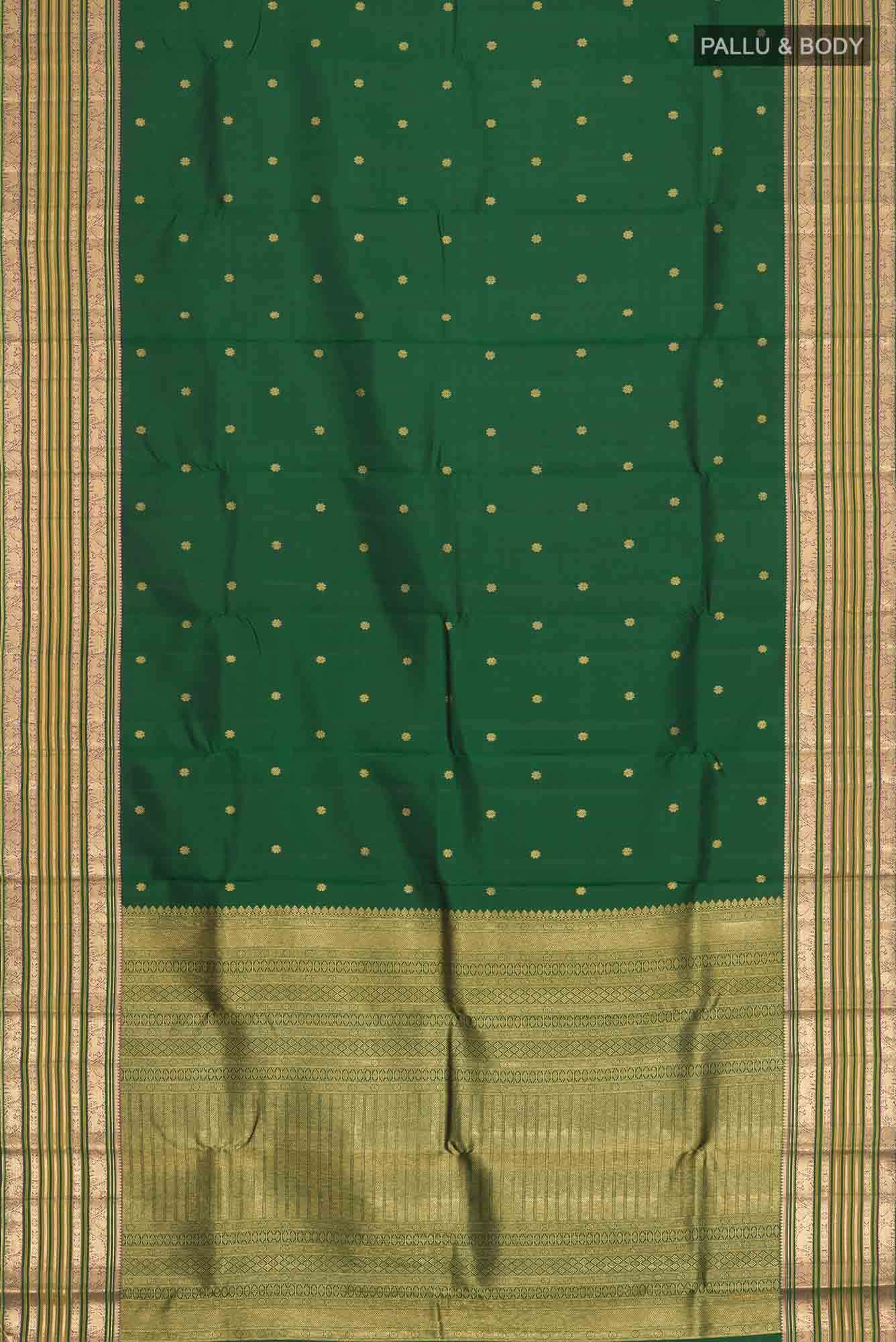 Green Dual Tone Kanchipuram Silk Saree