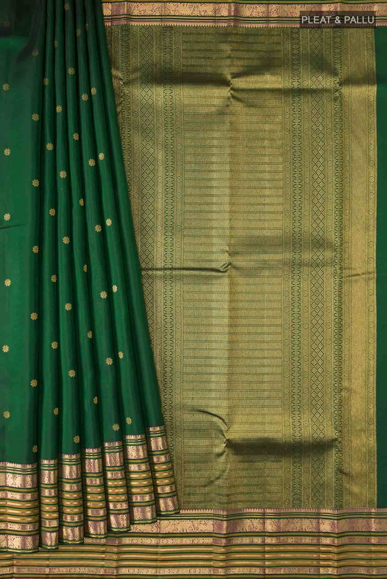 Green Dual Tone Kanchipuram Silk Saree