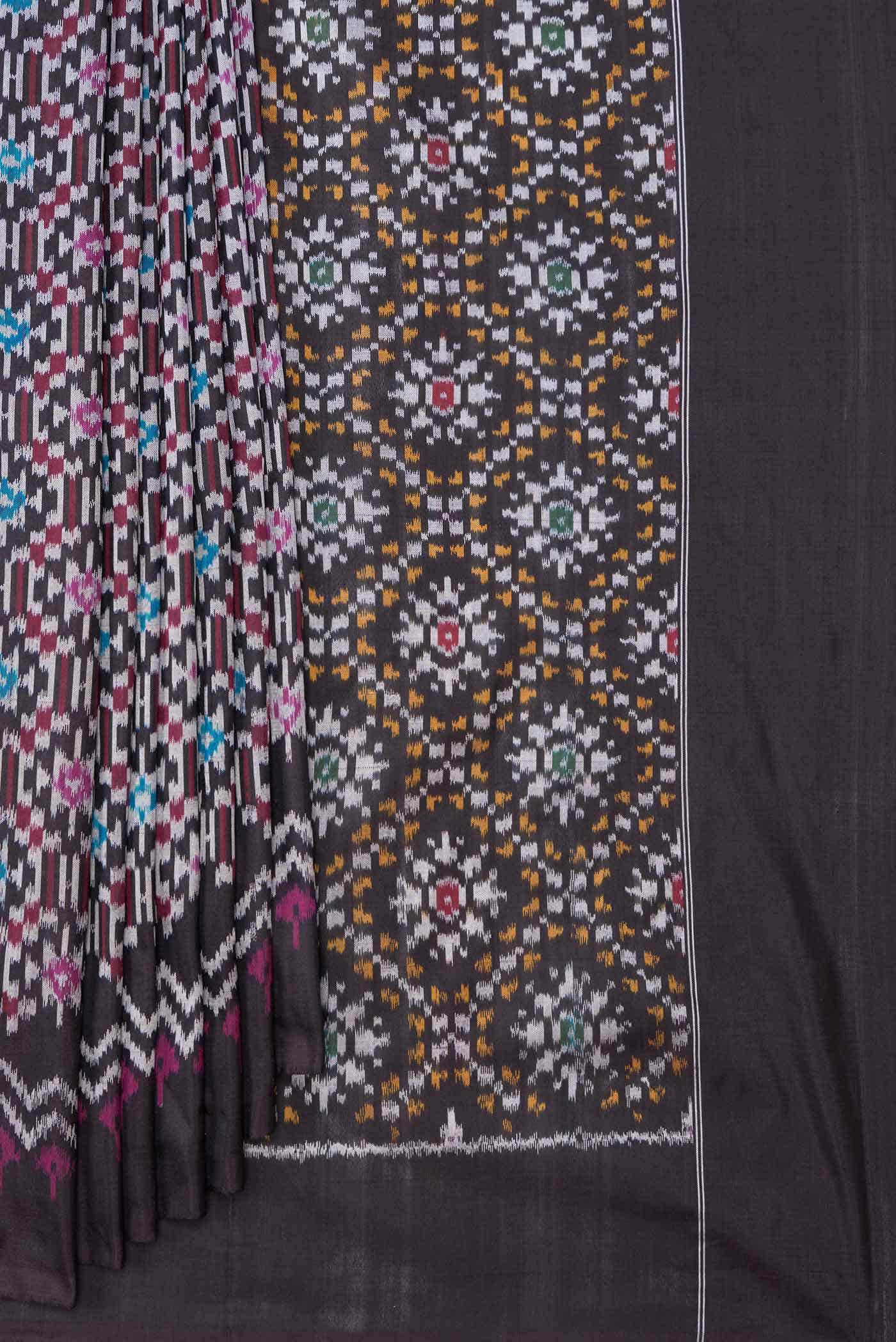 Coffee Brown Dual Tone Double Ikat Saree