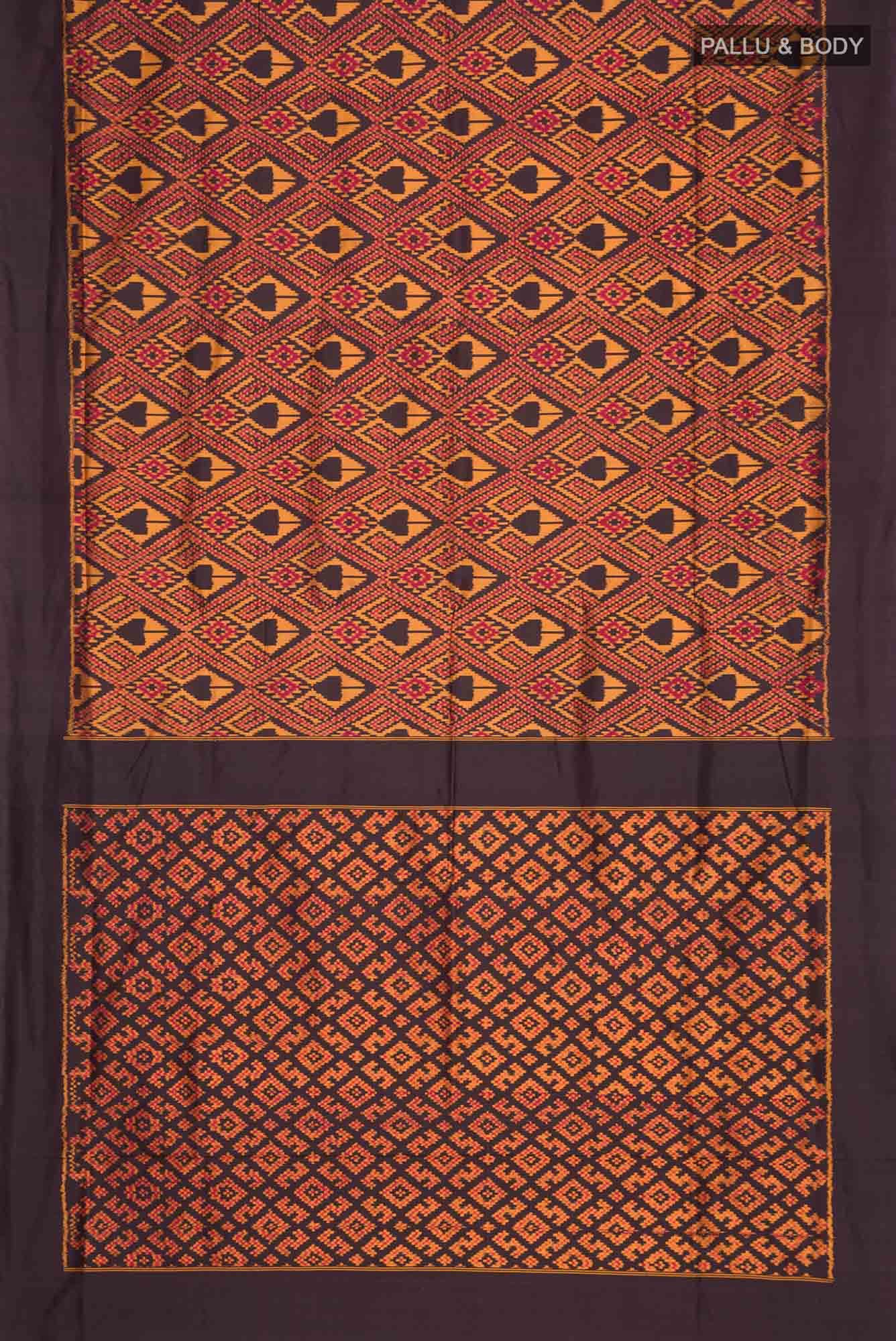 Brown Pochampally Silk Saree