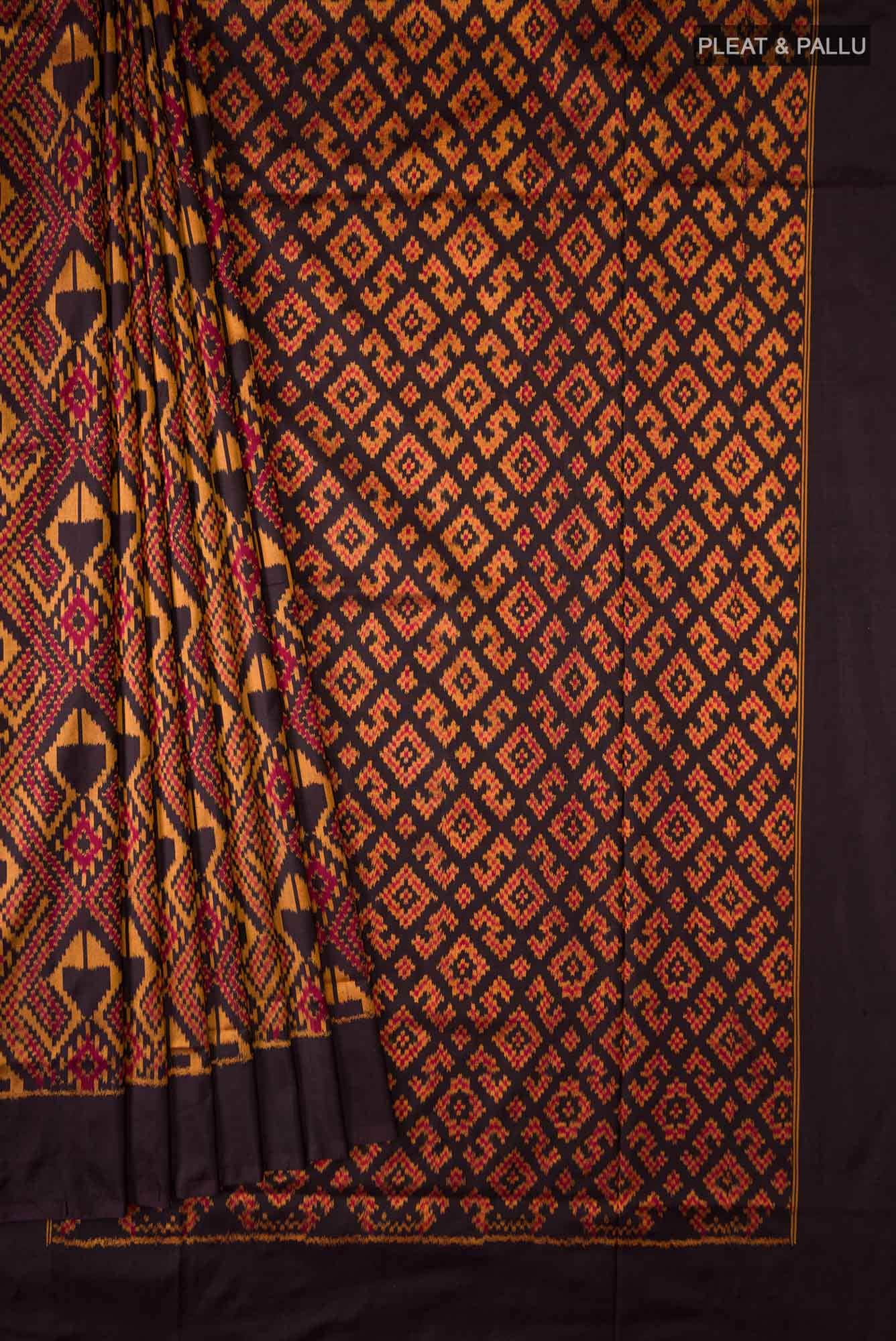 Brown Pochampally Silk Saree