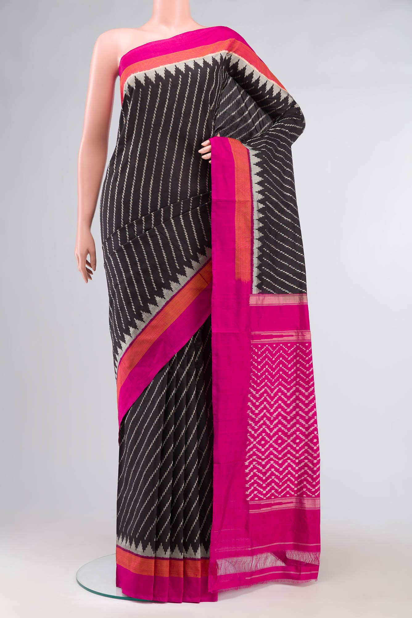 Black Pochampally Silk Saree