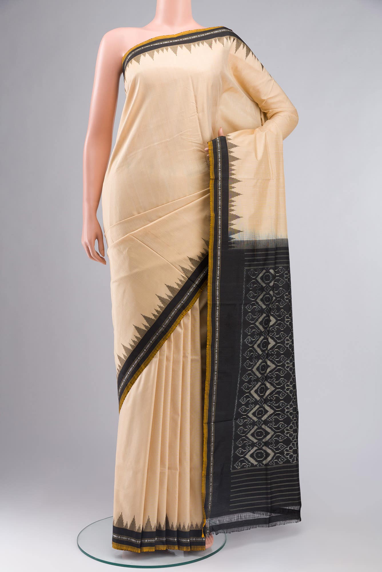 Beige Orissa Silk Saree