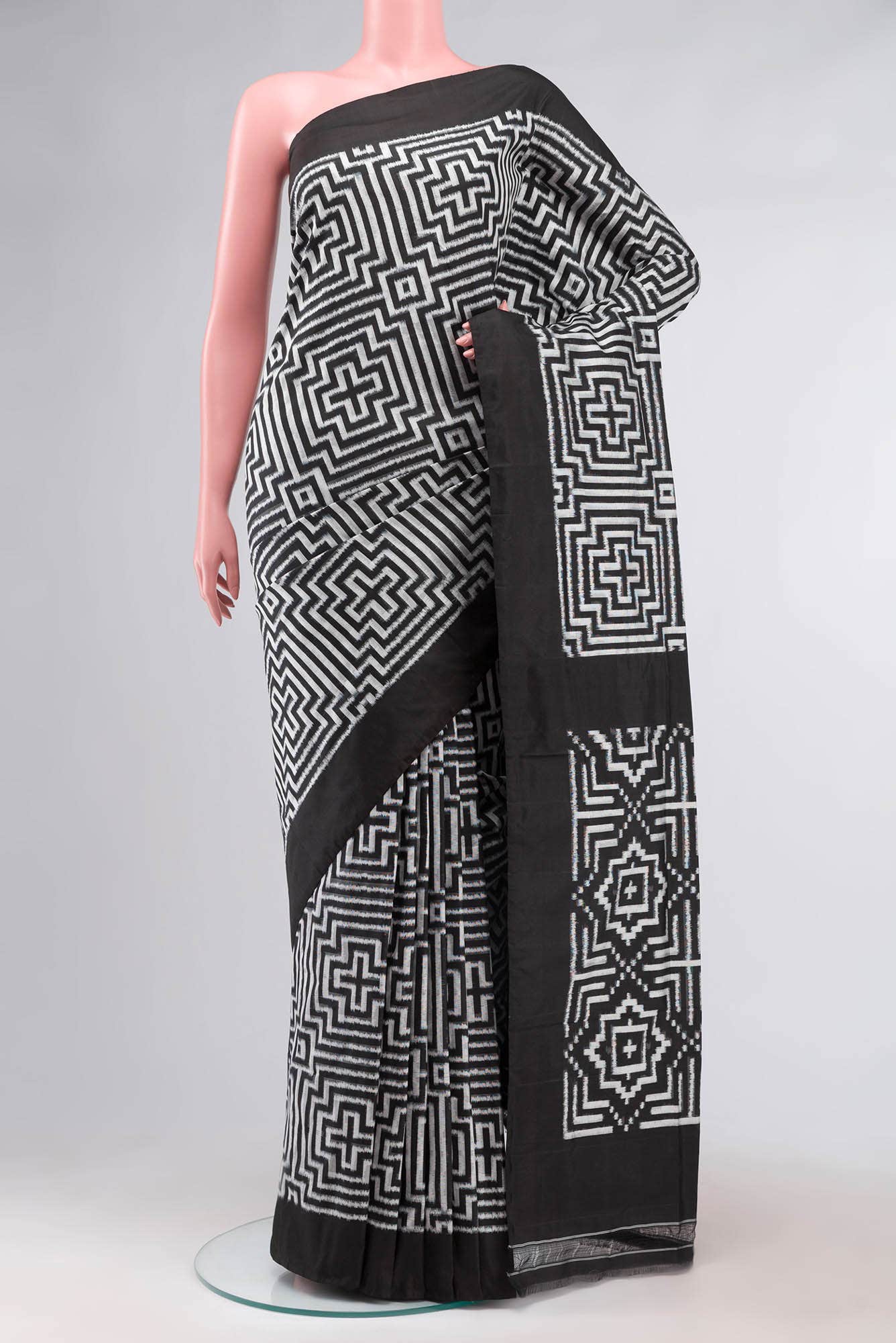 Black Pochampally Silk Saree