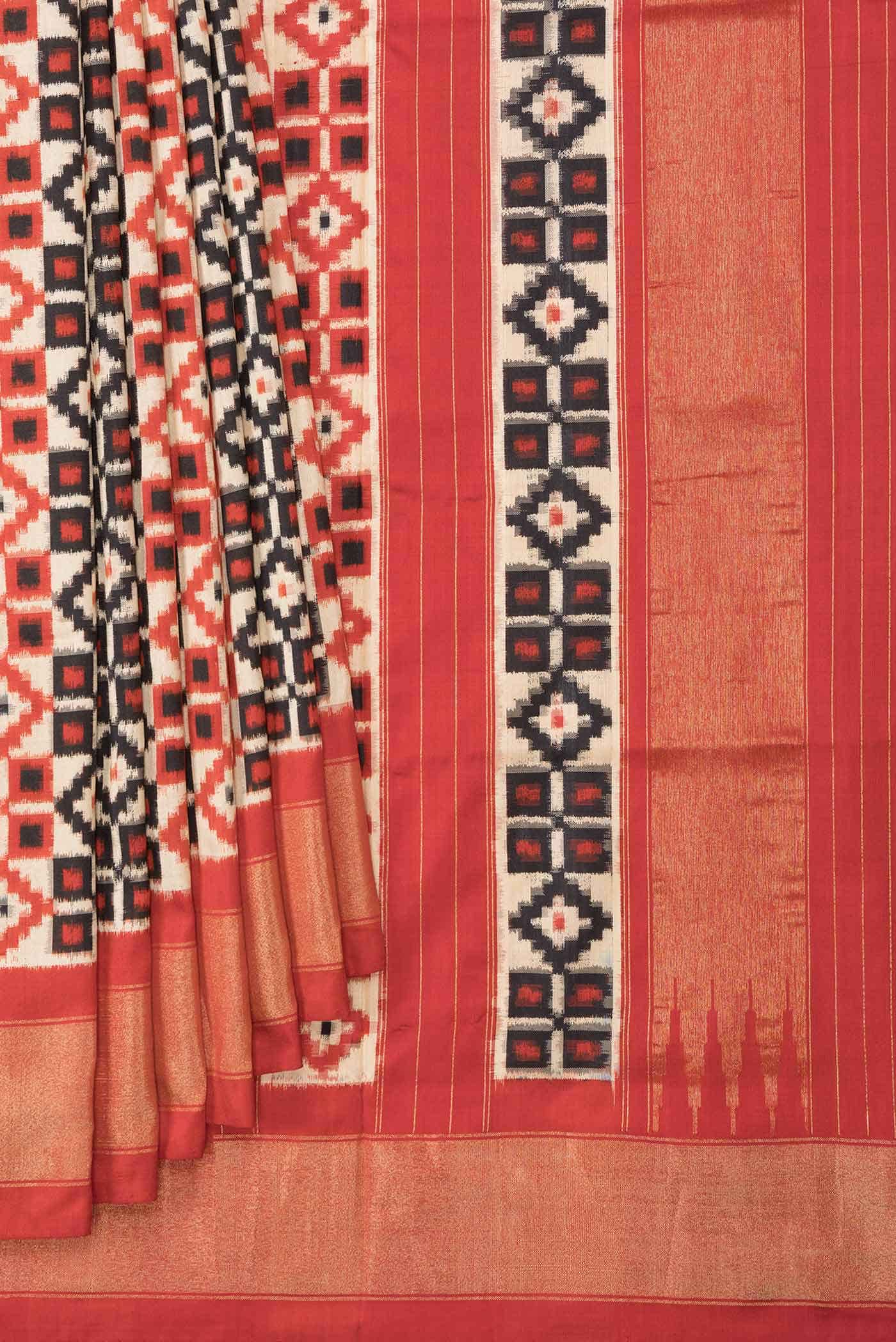 Sandal Double Ikat Saree