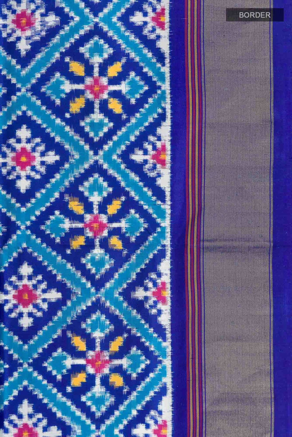 Blue Double Ikat Saree