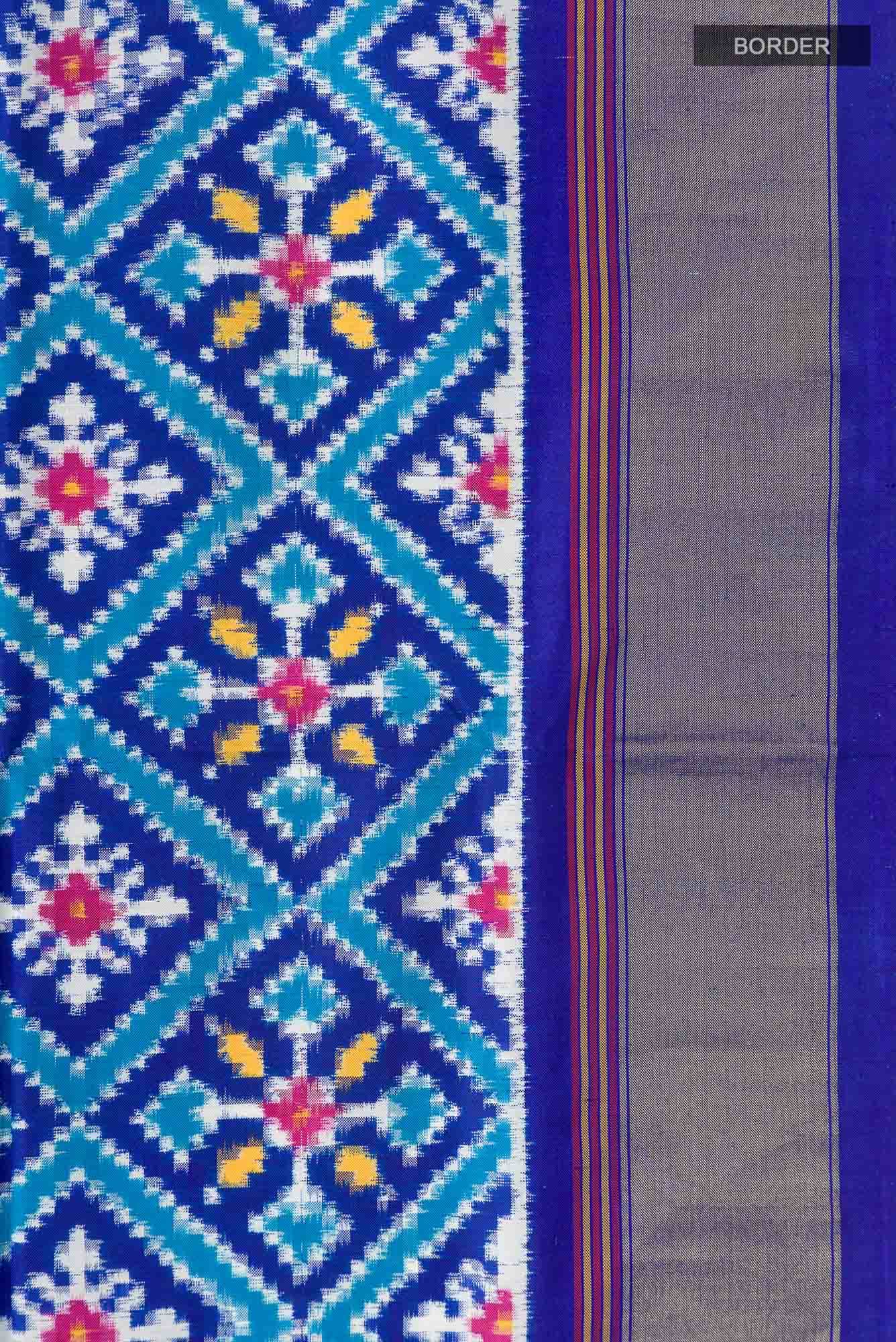 Blue Double Ikat Saree