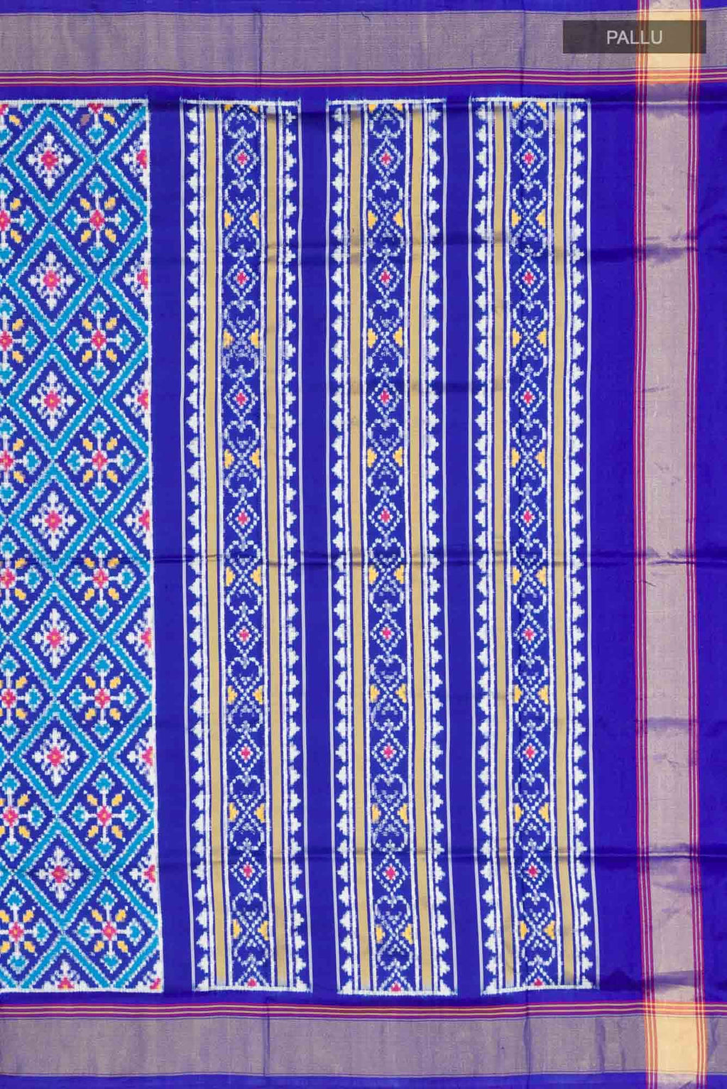 Blue Double Ikat Saree