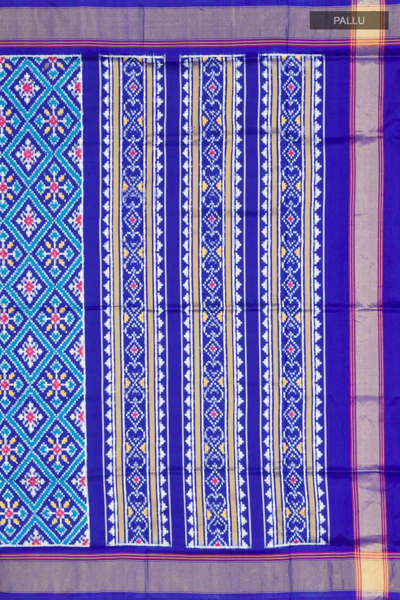 Blue Double Ikat Saree