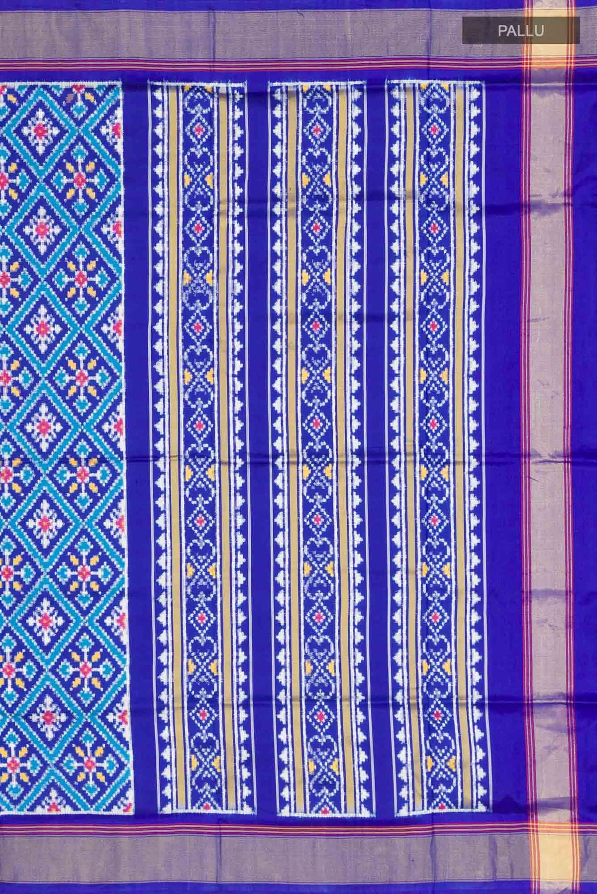 Blue Double Ikat Saree