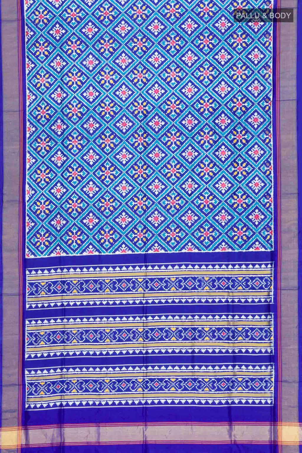Blue Double Ikat Saree
