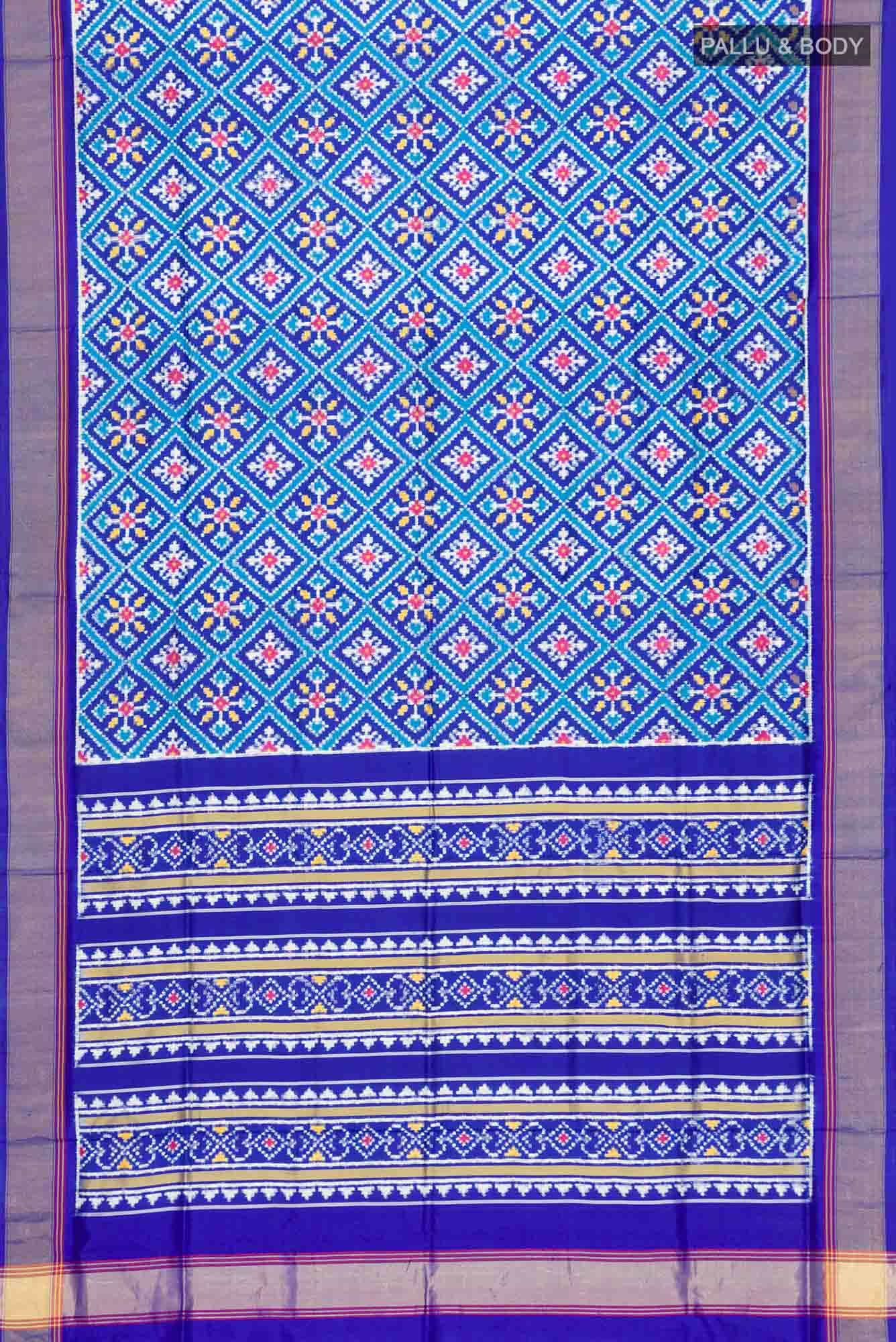 Blue Double Ikat Saree