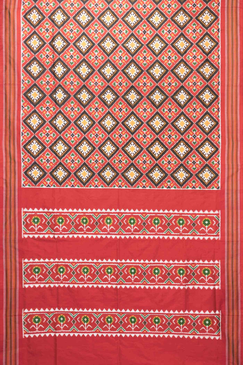 Black Dual Tone Double Ikat Saree