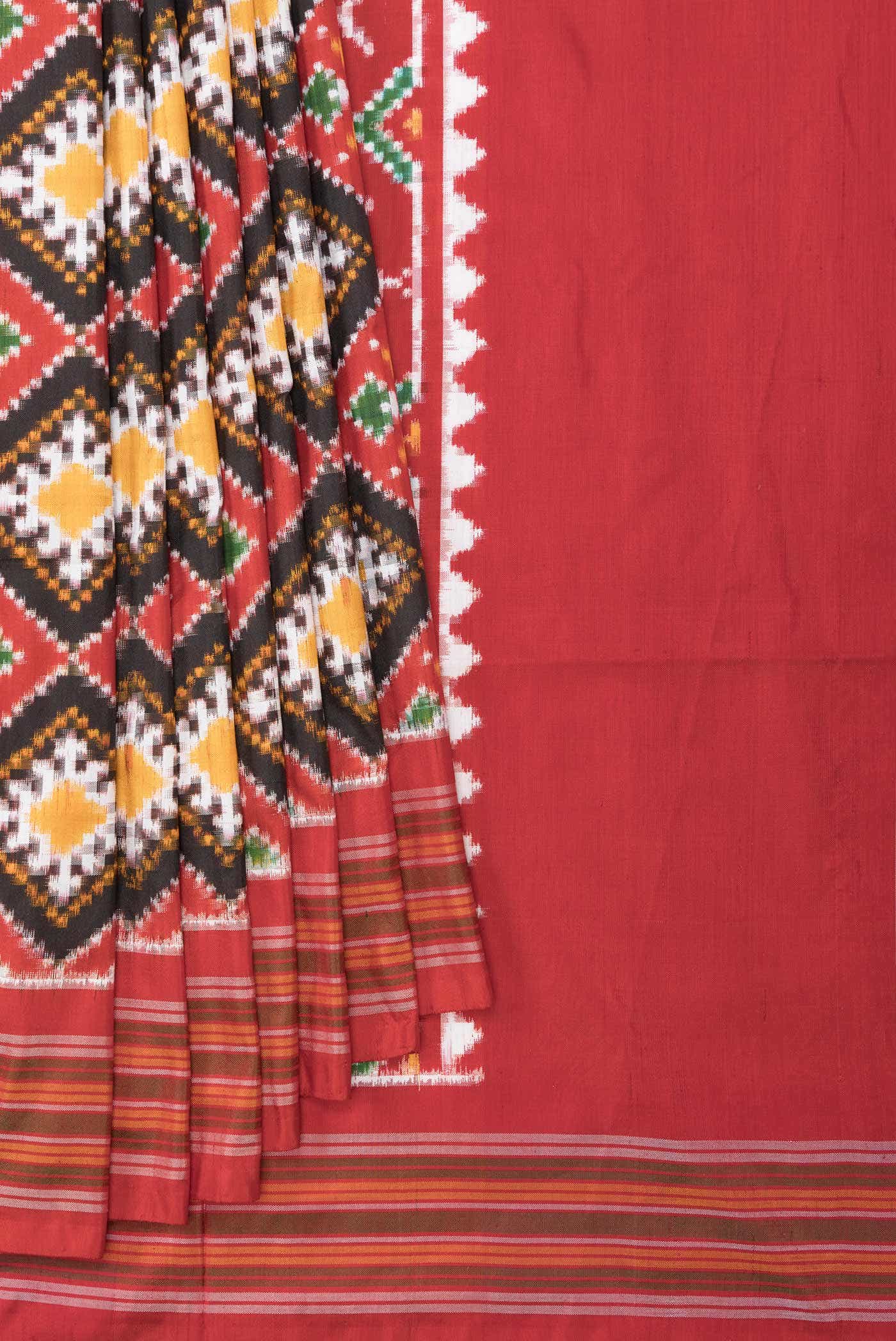Black Dual Tone Double Ikat Saree