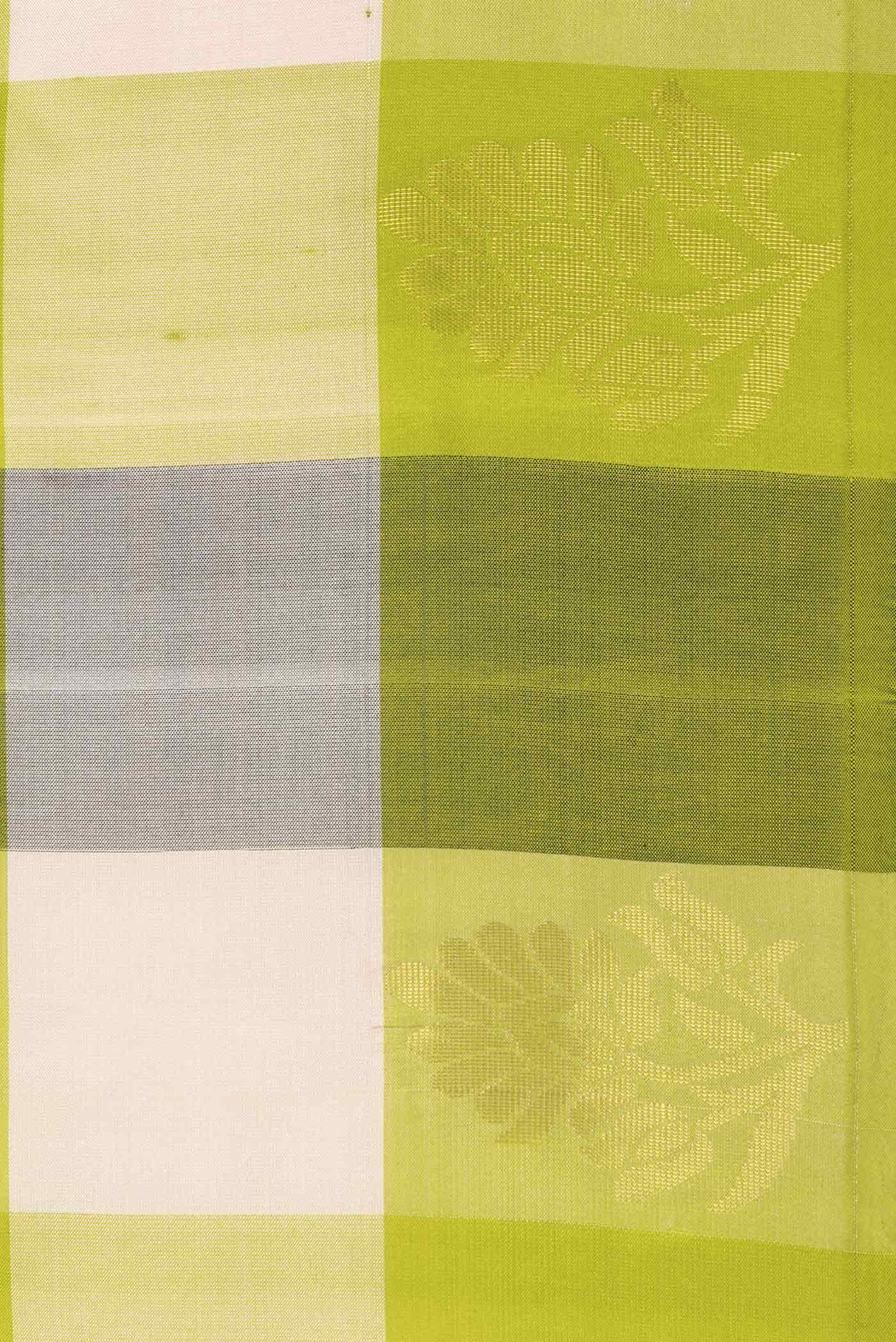 Green and Black Dual Tone Kanchipuram Silk Saree