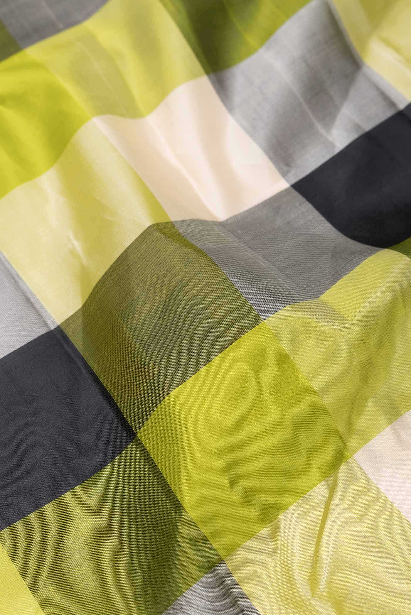 Green and Black Dual Tone Kanchipuram Silk Saree