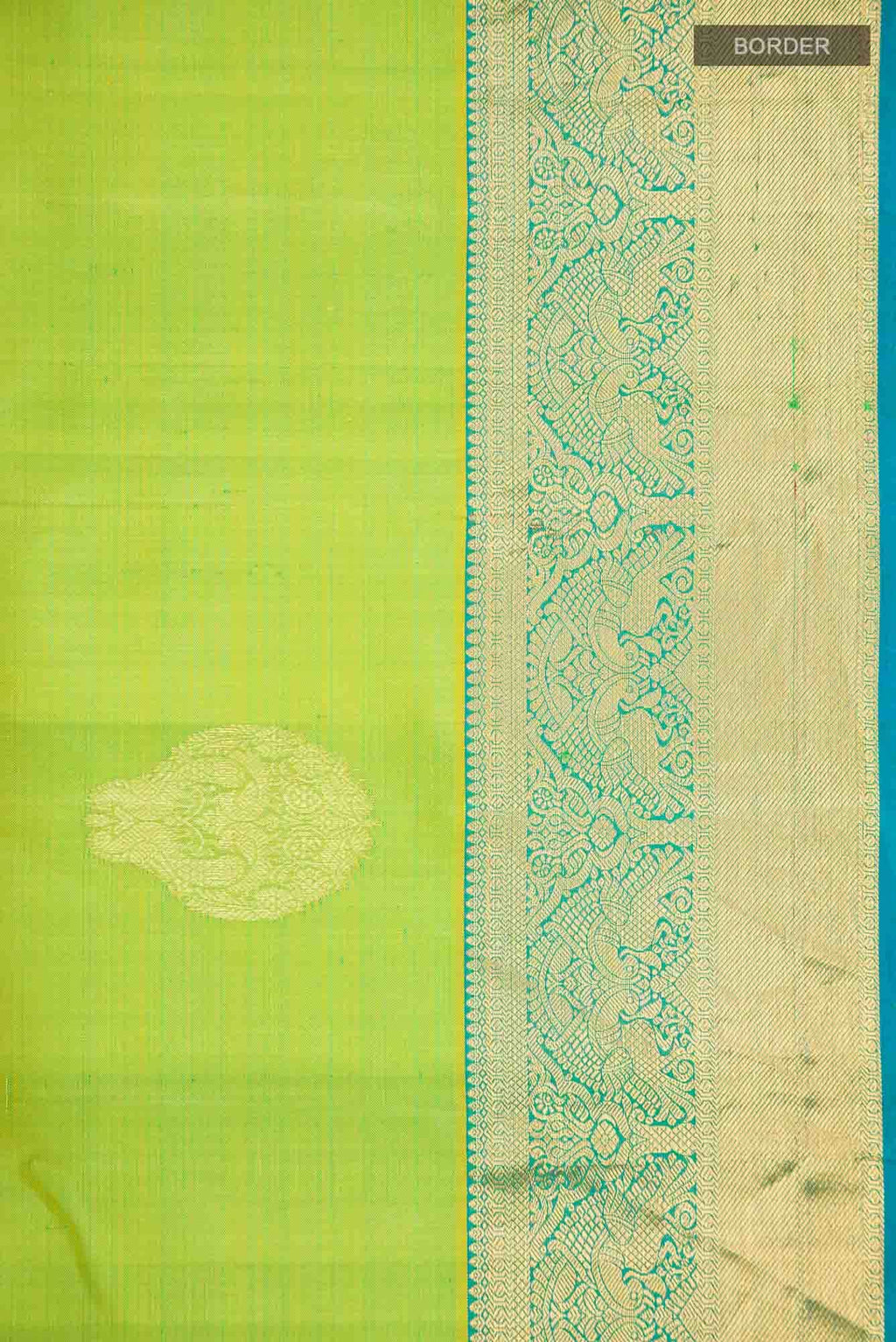 Parrot Green Kanchipuram Silk Saree
