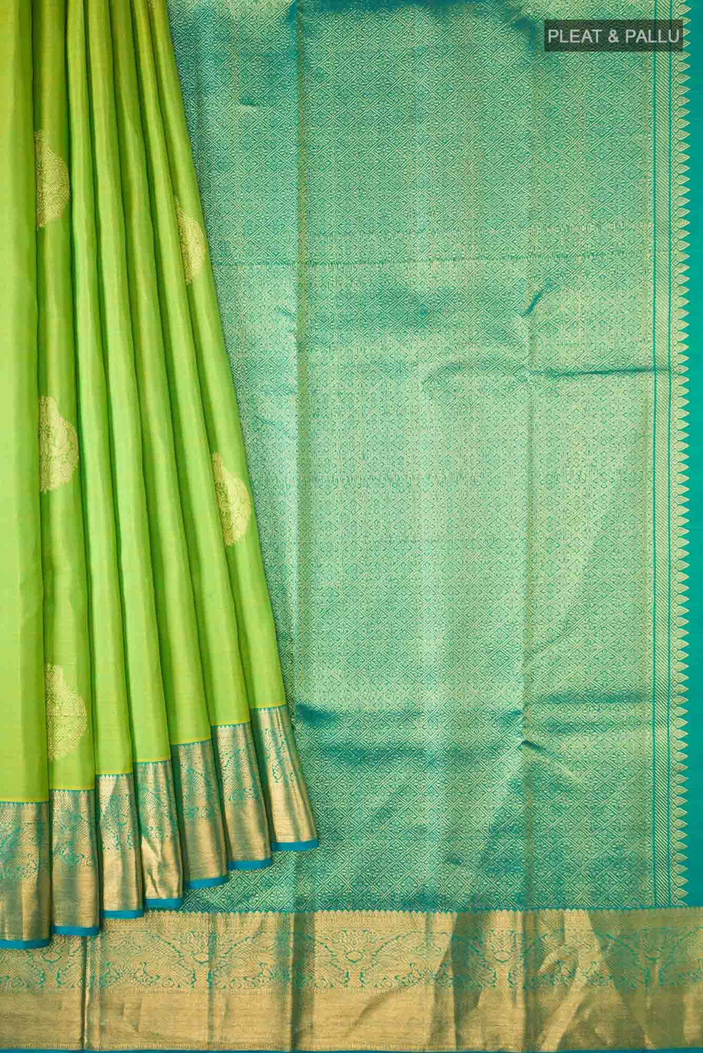Parrot Green Kanchipuram Silk Saree